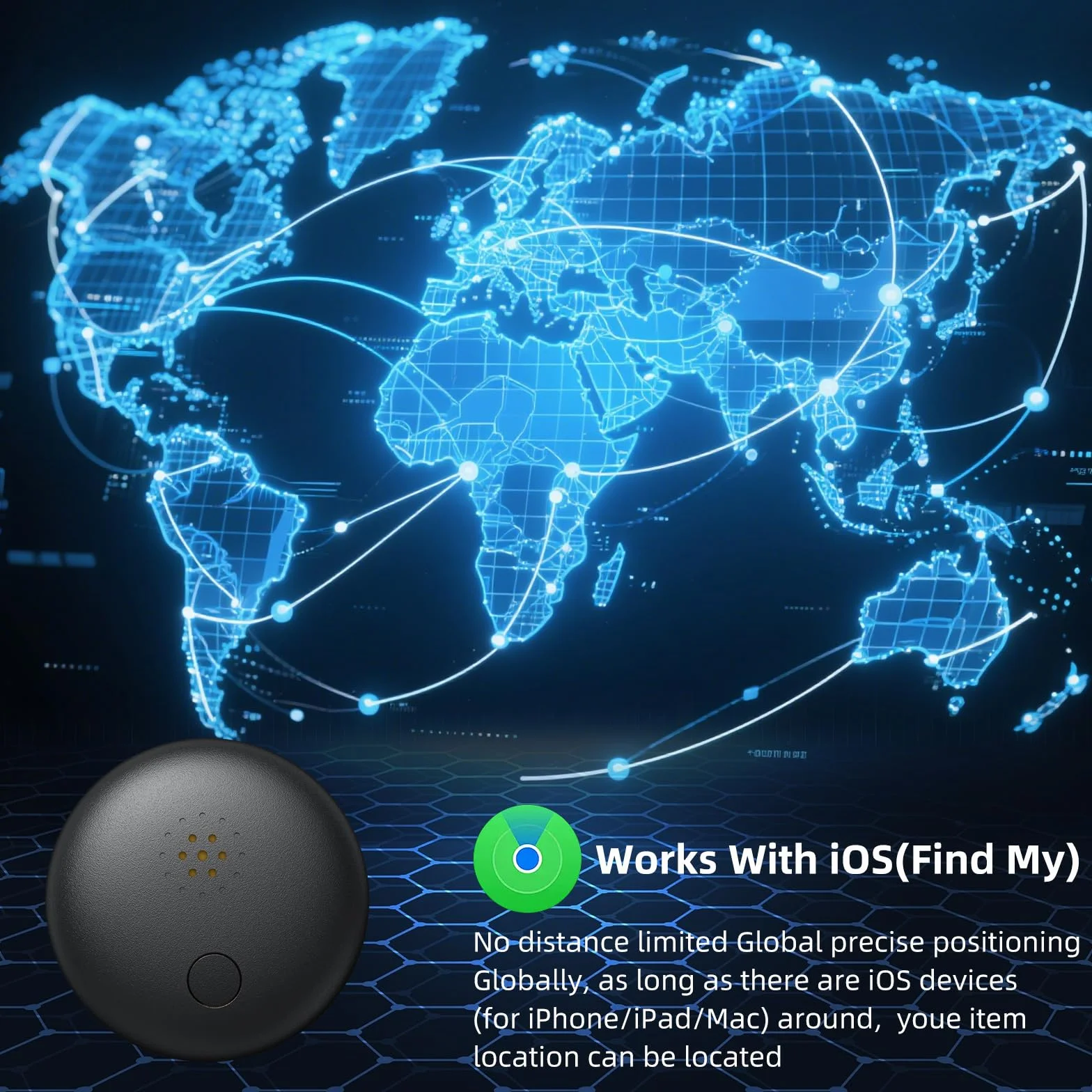 Localizador GPS sin Suscripción – Rastreador Pequeño Magnético para Coche, Moto, Niños, Perros – Compatible con iOS – Batería reemplazable