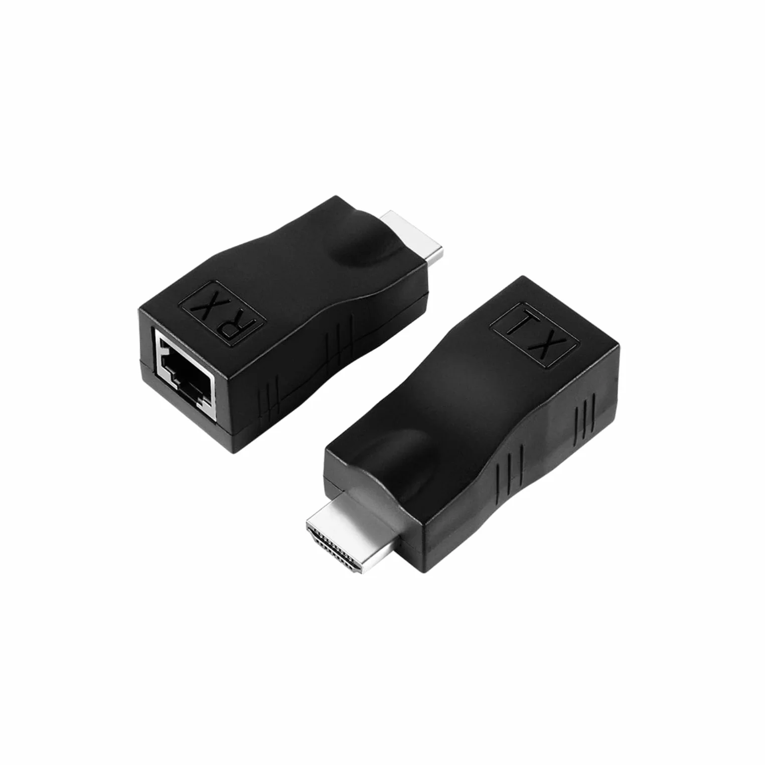 JZK 2 Piezas HDMI a RJ45 Extensor hasta 25m, 1080p Cable de Red HDMI a Ethernet Cat 5e/6 Macho a Hembra Convertidor Repetidor Transmisor Receptor Adaptador para HDTV, PS4, STB, DVD