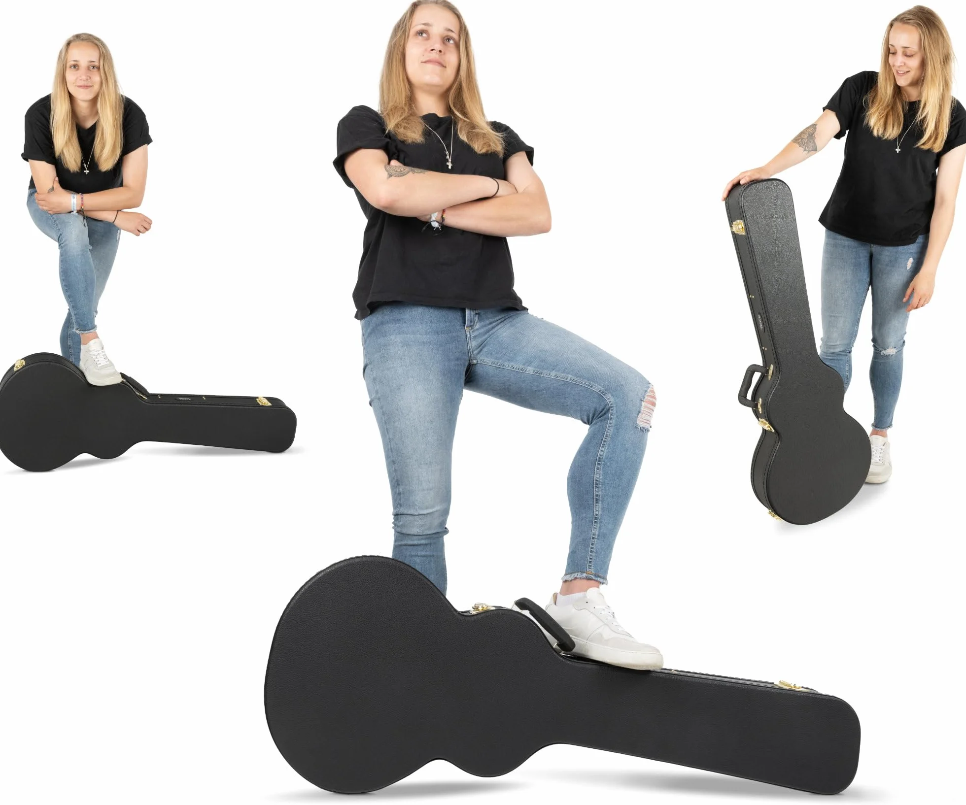 ROCKTILE Estuche para Guitarra Eléctrica Estilo Single Cut - Estuche rígido Resistente con diseño clásico