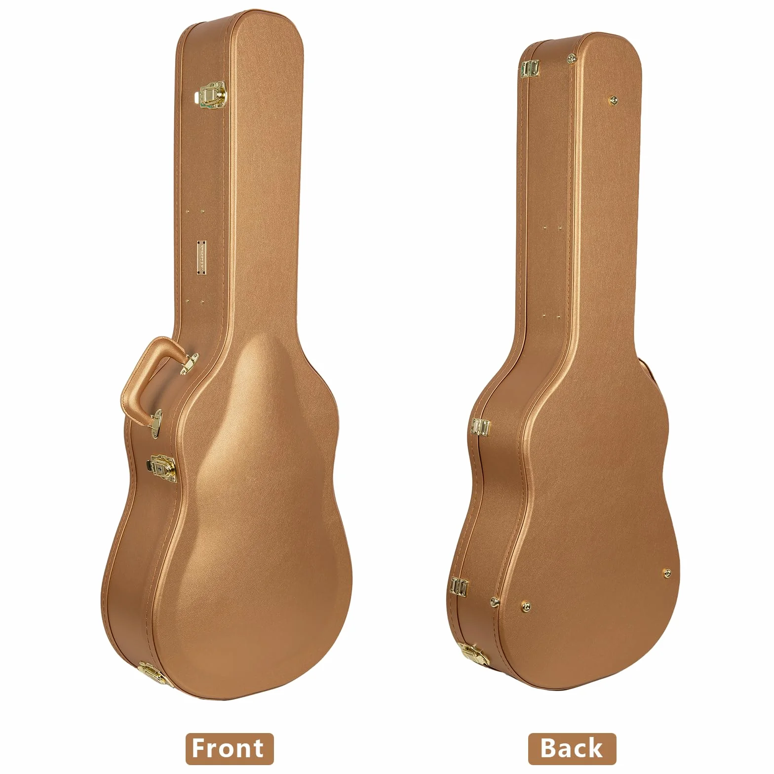 Crossrock Designer Series - Funda universal de madera para guitarra clásica 4/4, cerradura de seguridad, patas de metal, espacio de almacenamiento, oro de lujo (CRW520CLG), Oro de lujo, 4/4 Classical,