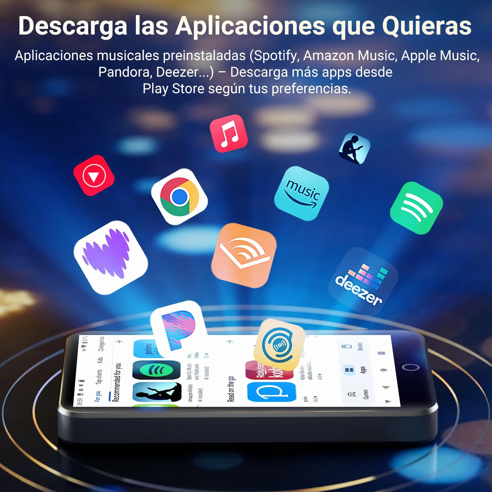 MECHEN H10 Lite Reproductor MP3 Android 13 Bluetooth WiFi 4" Pantalla Táctil 3GB RAM 32GB ROM Radio FM