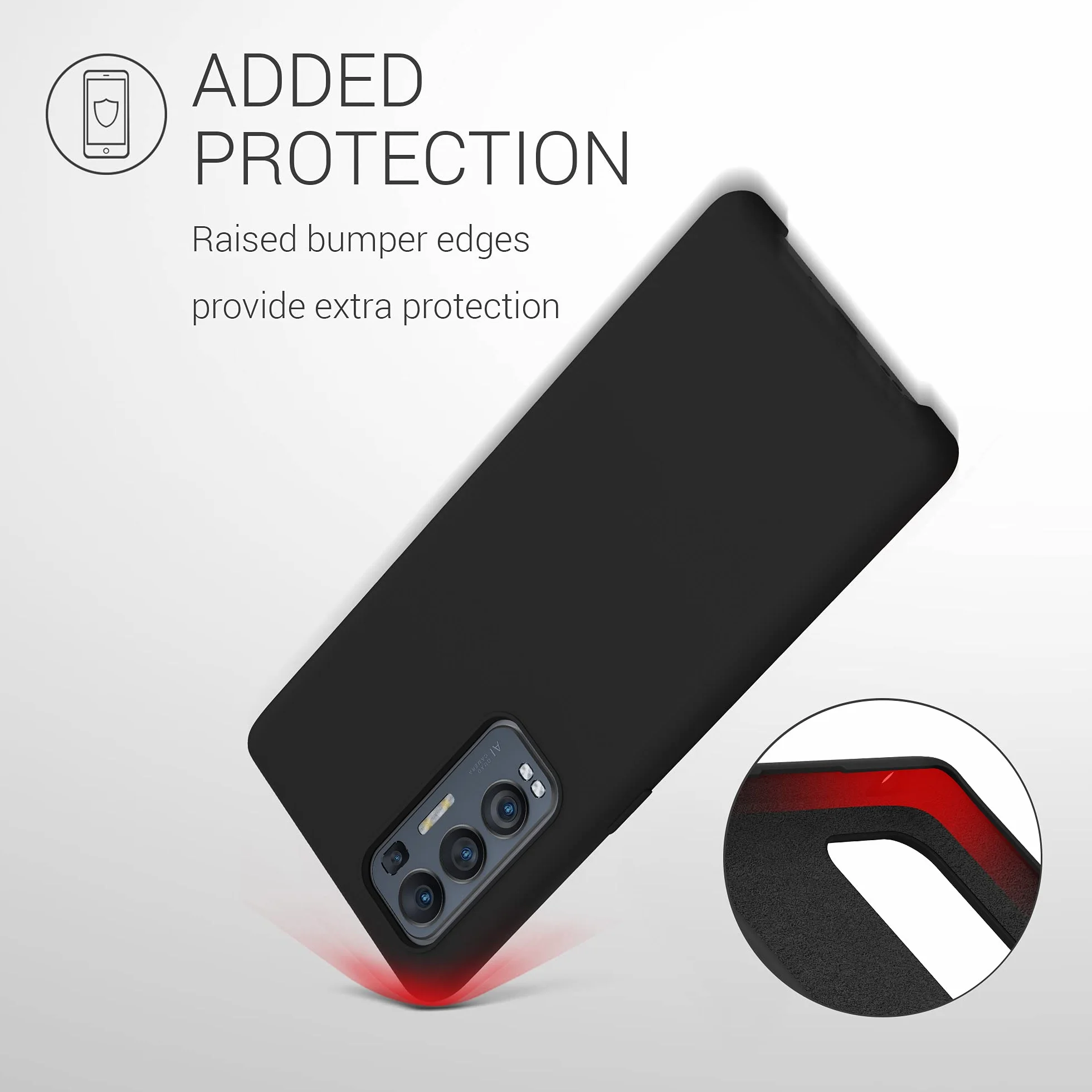 kwmobile Carcasa Compatible con OPPO Find X3 Neo Funda - Case TPU y Silicona antigolpes - Apto Carga inalámbrica - Negro