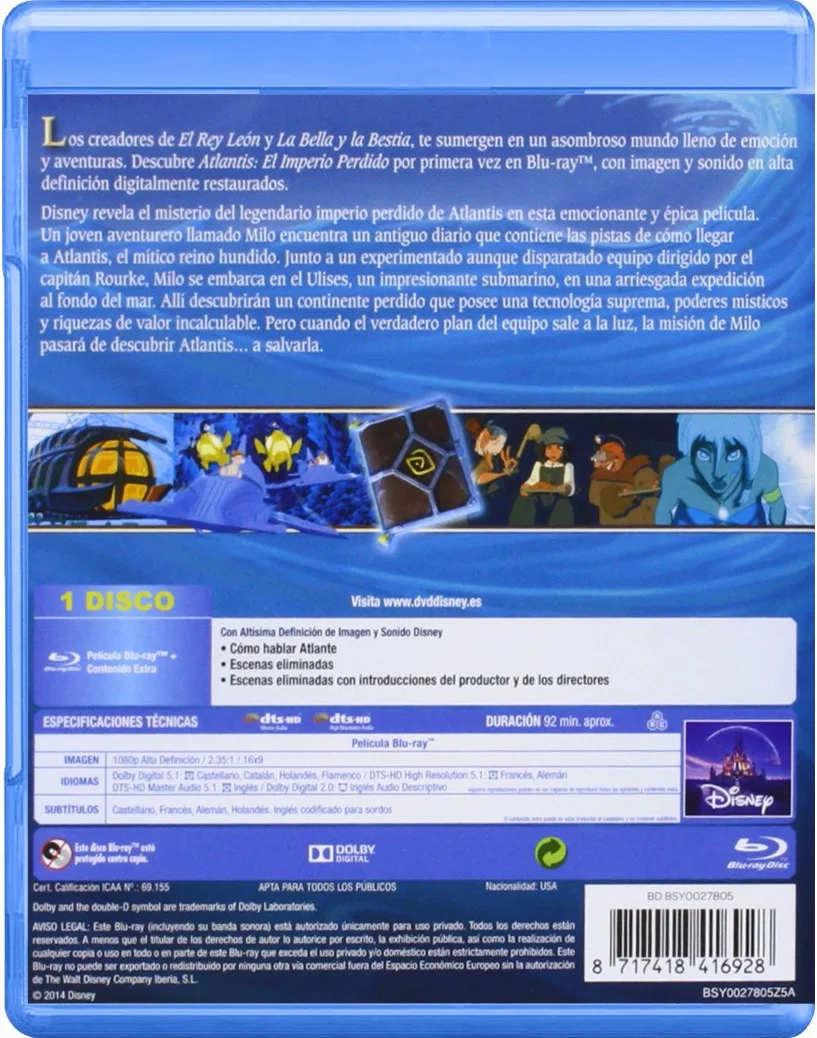 Atlantis: El Imperio Perdido [Blu-ray]
