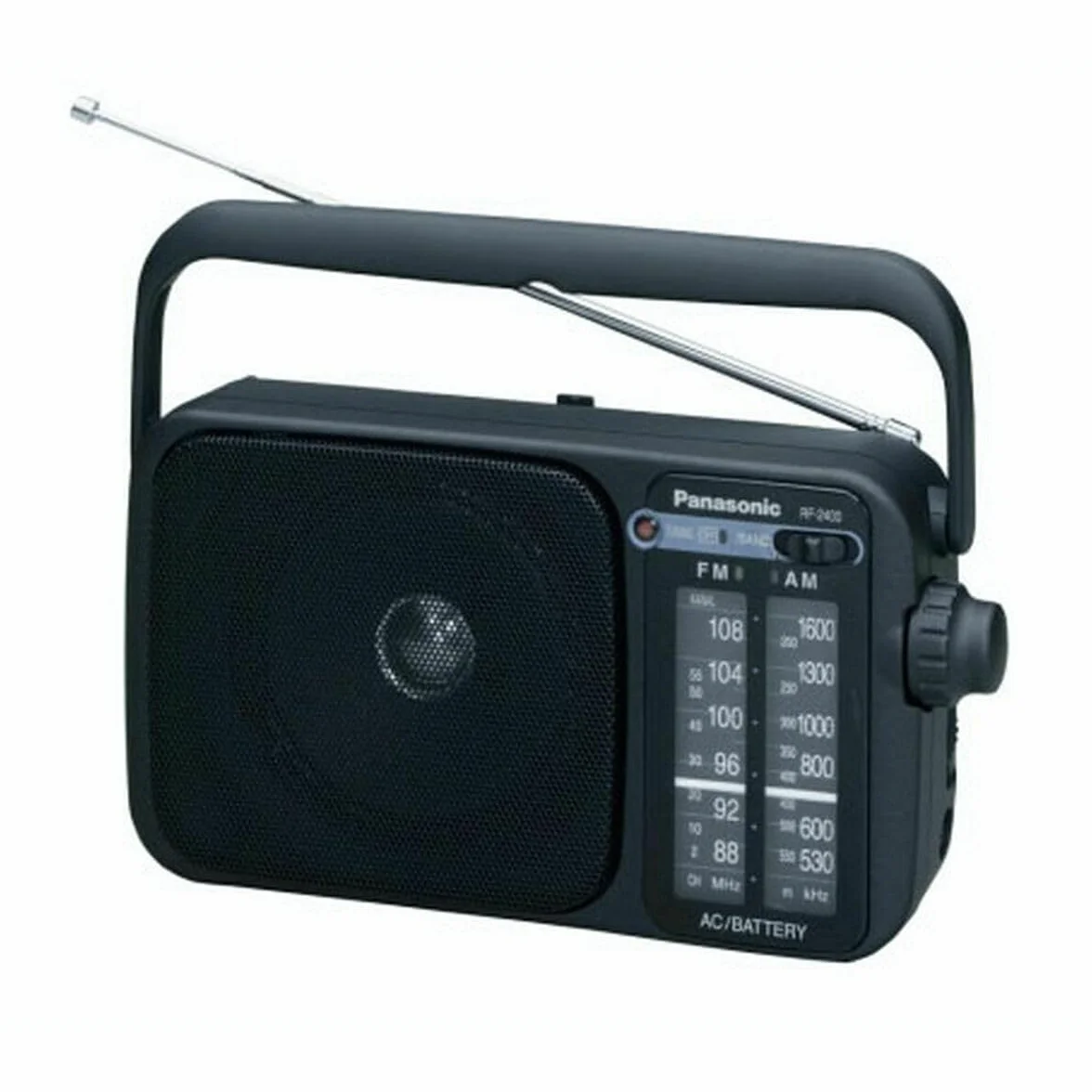Panasonic RF-2400DEG-K - Radio Portátil FM/Am, (770mW, Iluminación LED, FM/Am, Fácil y Simple de Usar, Sintonizador Digital, Altavoz Amplio Rango 10 cm, Asa para Transportar) Color Negro