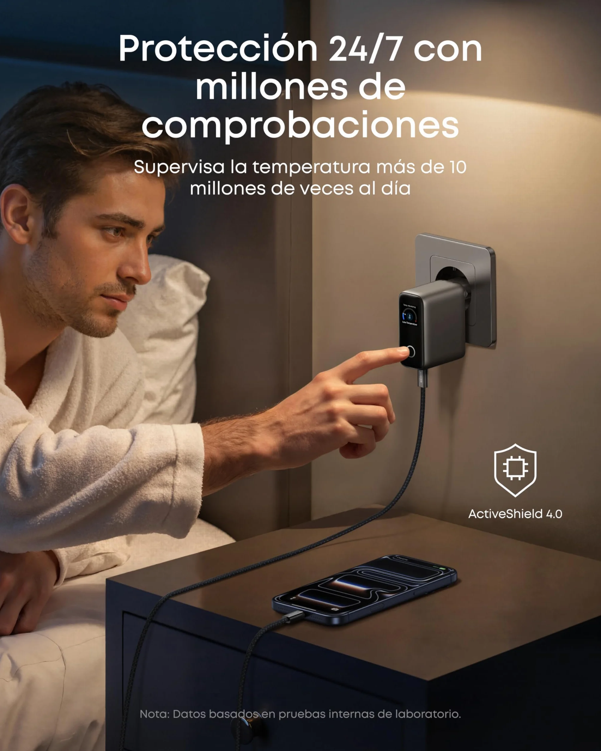 Anker Cargador USB C 100 W, Cargador de Pared GAN Compacto de 3 Puertos, Compatible con MacBook, iPad, iPhone 17/16/15