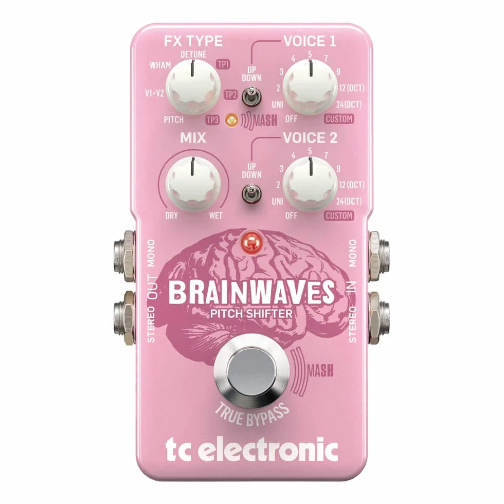 TC Electronic BRAINWAVES PITCH SHIFTER Cambiador de tono excepcional con algoritmos de grado de estudio, voces duales de 4 octavas y pedal MASH innovador
