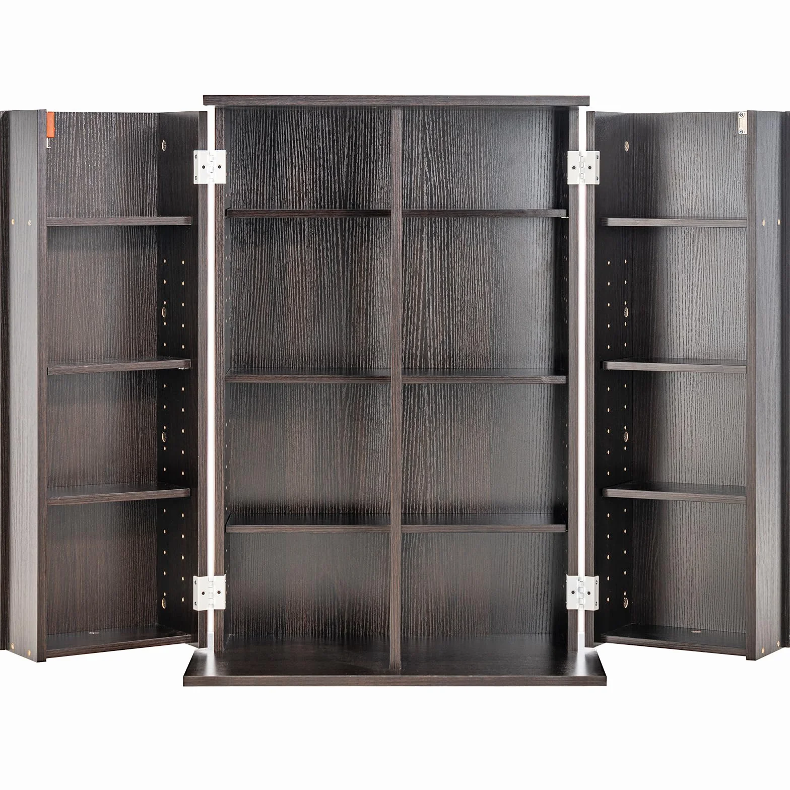VEVOR Mueble de Almacenamiento Multimedia Mueble para DVD con Puertas y Estantes Capacidad para 576 CD Estante Ajustable de DVD para Películas, Videojuegos o Colecciones, Color de Café Expreso