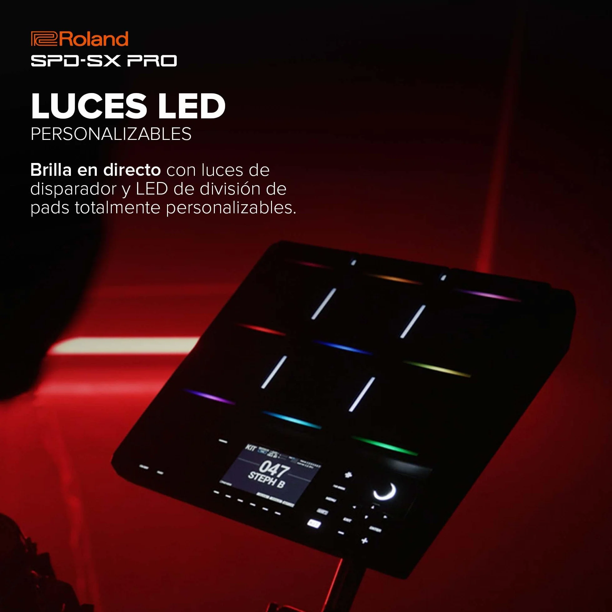 Roland SPD-SX PRO Pad de sampleo | El pad de sampleo estrella para baterías y otros músicos | 9 superficies activas, 8 entradas para disparadores externos, pantalla a color, LED de pad personalizables
