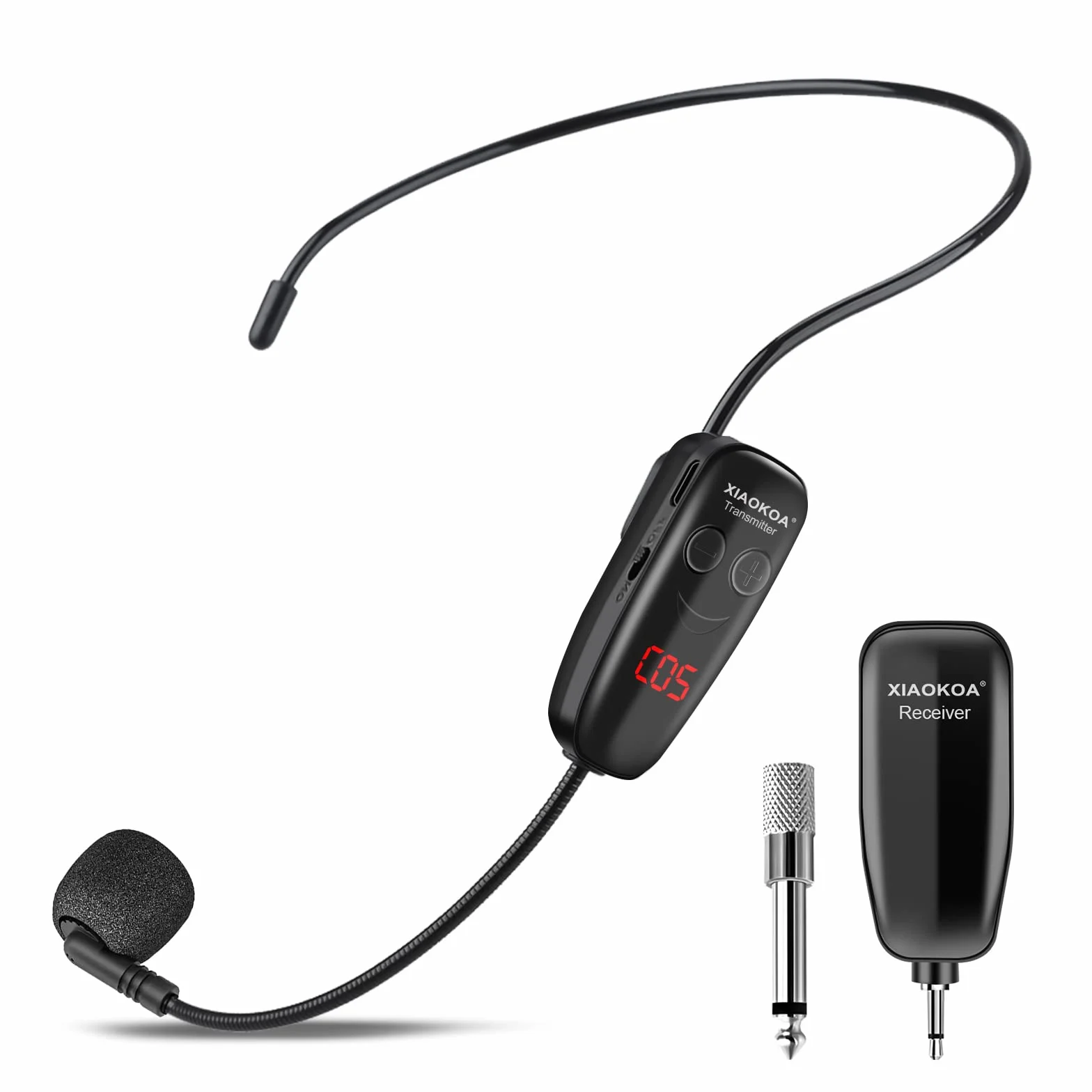 Micrófono Inalámbrico,Micrófono de Diadema Inalámbrico, UHF Wireless Microphone con Pantalla Digital LED,para Amplificador/Altavoz/Sistema PA