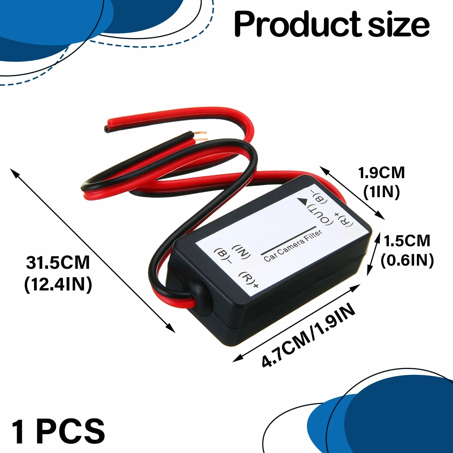 Filtro De Cámara De Visión Trasera para Coche, Filtro De Señal 12 V DC, Condensador Y Rectificador para Cámara De Visión Trasera Inversa, Solución Antiparpadeo Respaldo, para VW, Skoda, Audi, BMW