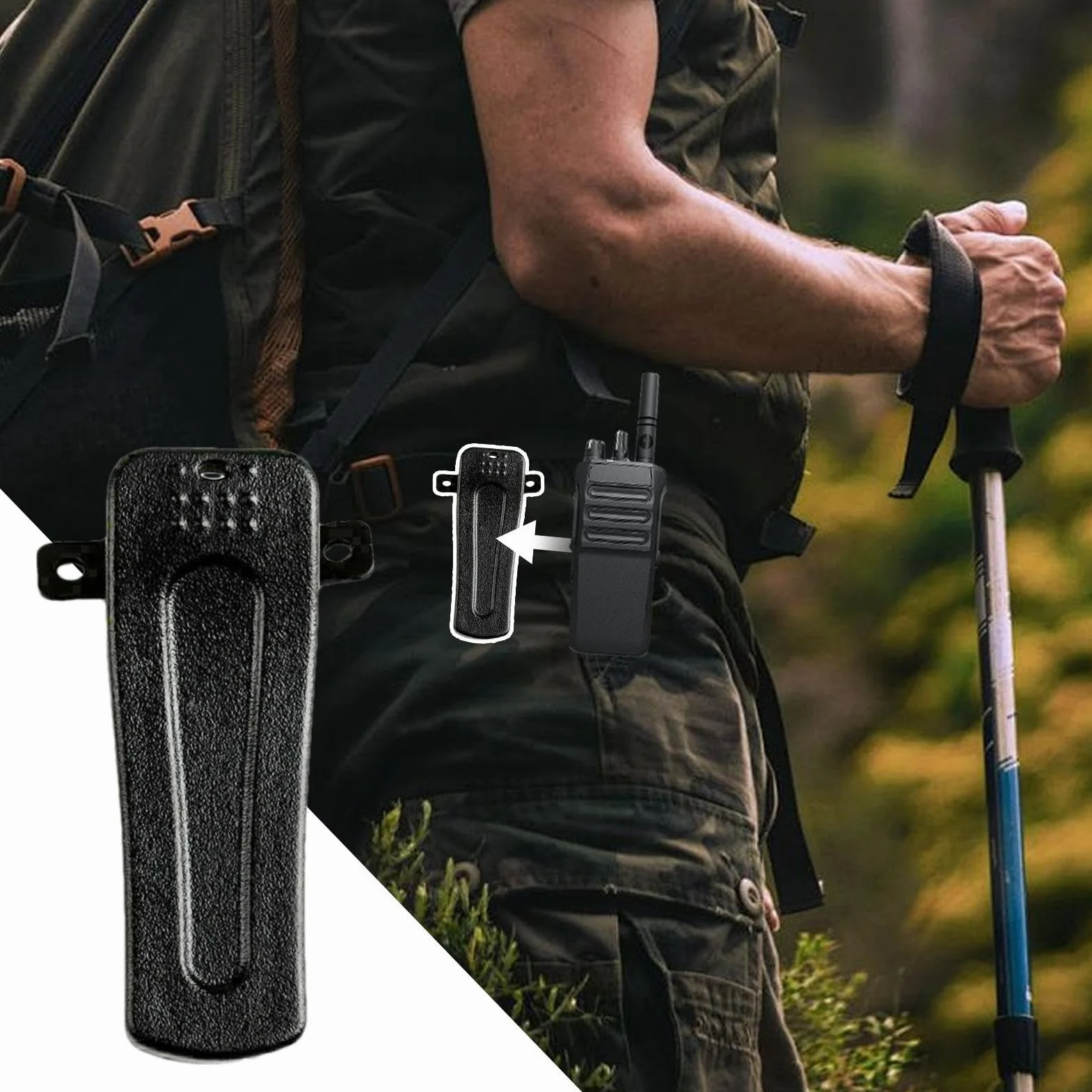 Clip Fijo de Repuesto para Walkie Talkies, Ligero para Logística Construcción Seguridad
