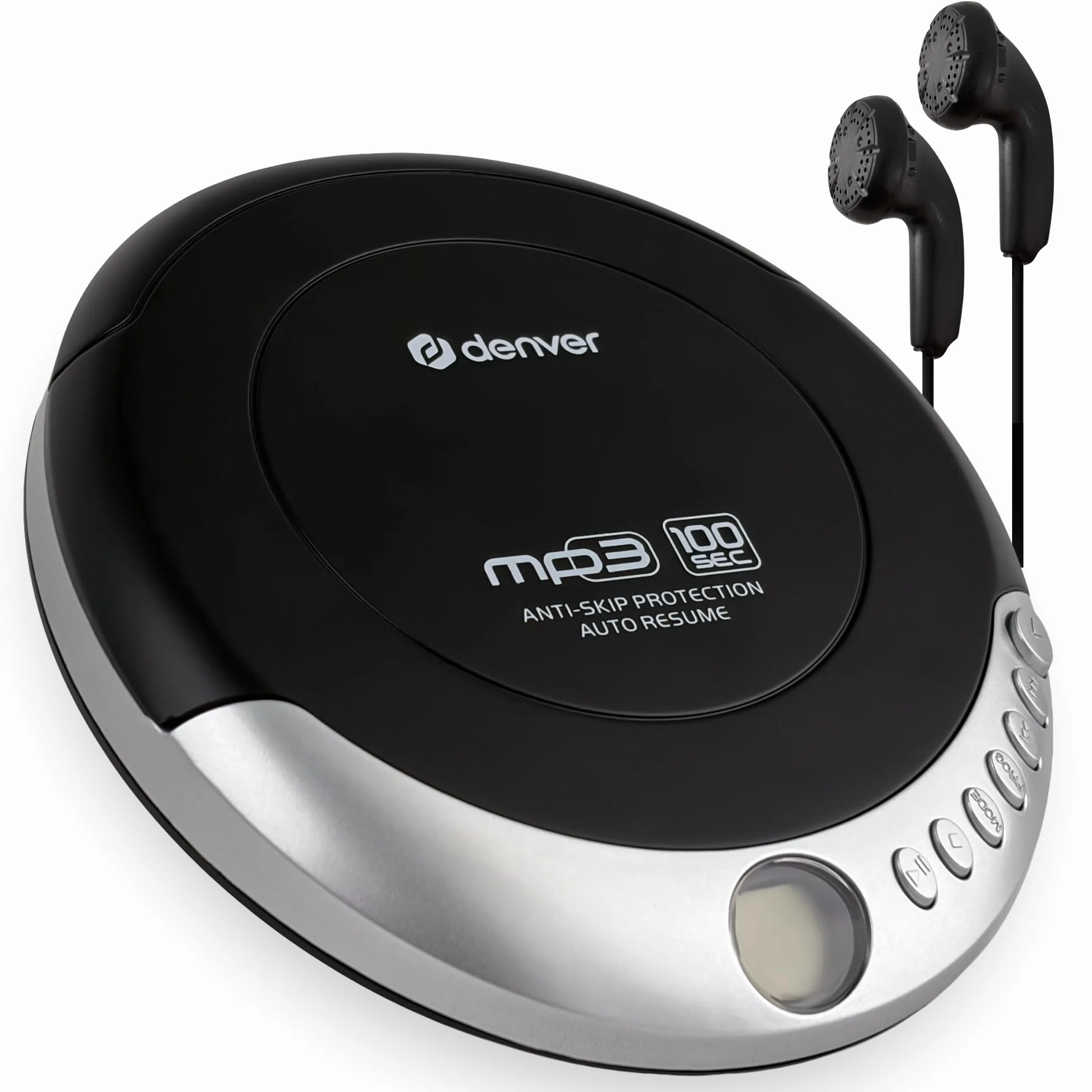Denver DMP-391 Reproductor de CD/MP3 portátil antishock 40/100 s Auto Resume Bass Boost Pantalla LCD