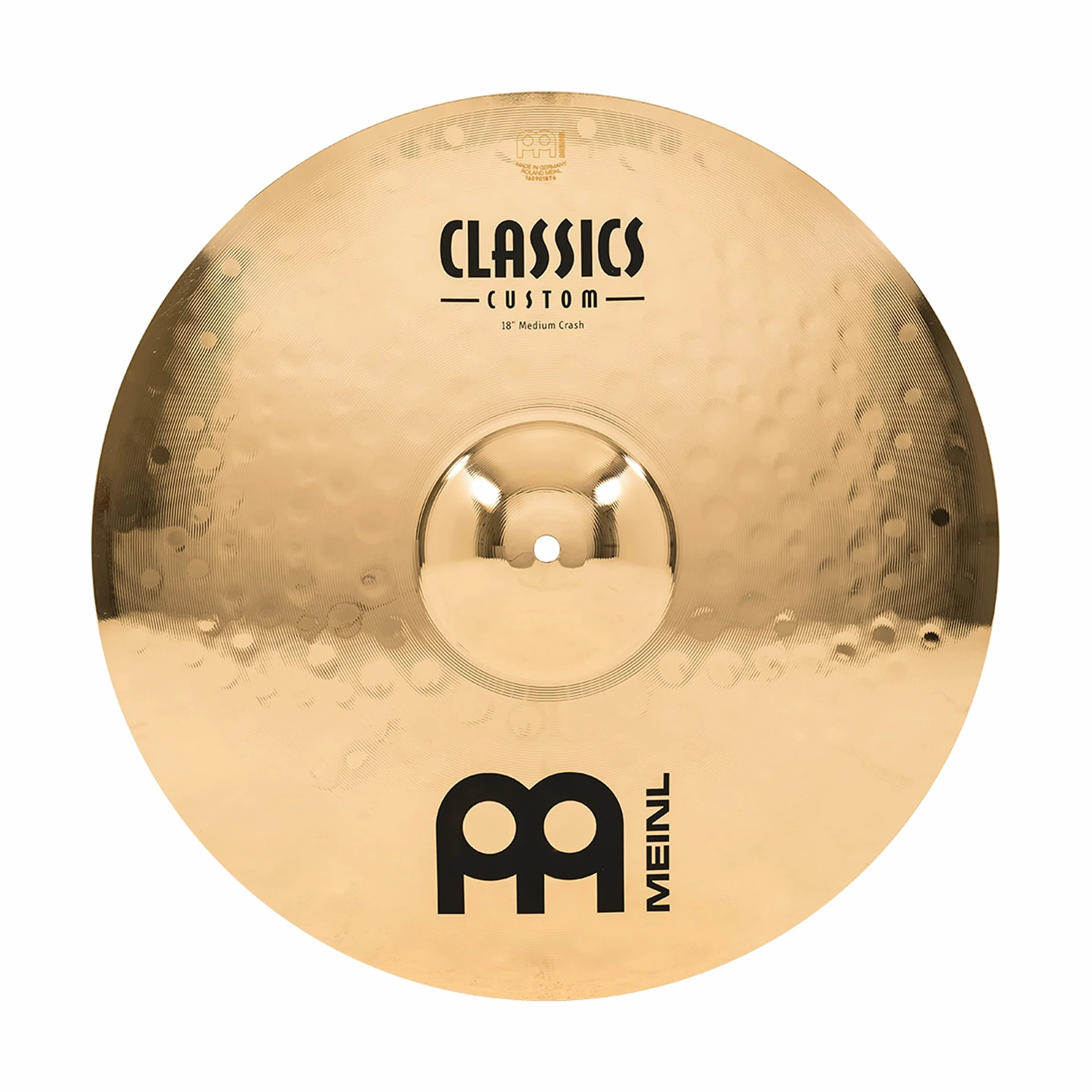 Meinl Cymbals Classics Custom Brilliant Plato Crash Medium de 18 pulgadas (45,72cm) Platillos de Batería - Pareja - Bronce B12, Acabado Brillante (CC18MC-B)