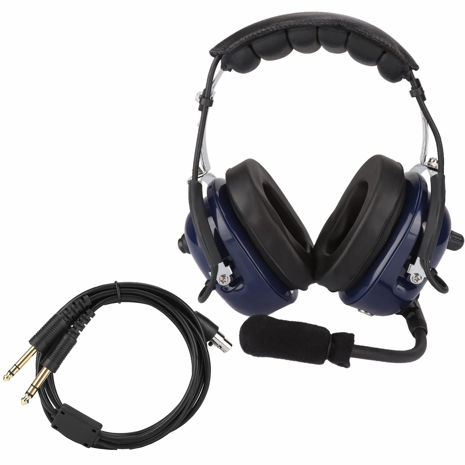 Auriculares de aviación general, auriculares piloto de doble enchufe, auriculares de reducción de ruido de 3,5 mm para pilotos