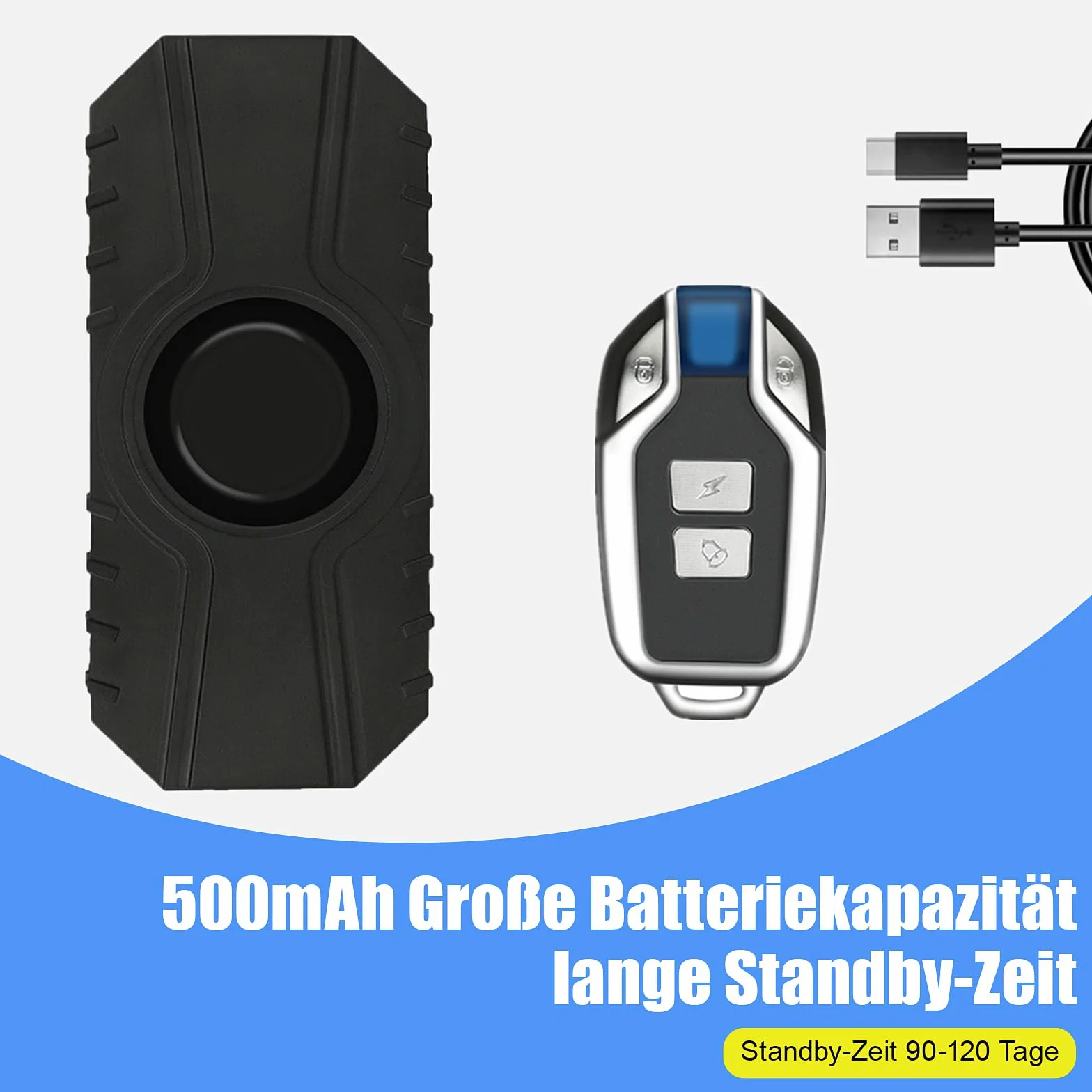 Sistema de alarma antirrobo para bicicleta, 113 dB, sensor de vibración, inalámbrico, antirrobo, sistema de alarma de seguridad con mando a distancia para bicicleta, moto, scooter