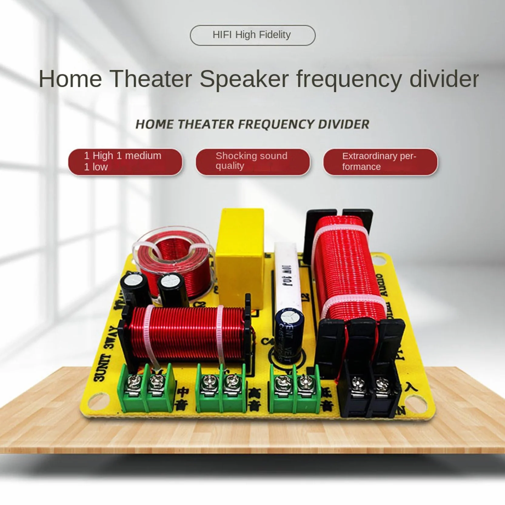 Divisor de Frecuencia de Altavoz de 3 Vías 300W HiFi Crossover Filter para Modificación de Altavoces DIY