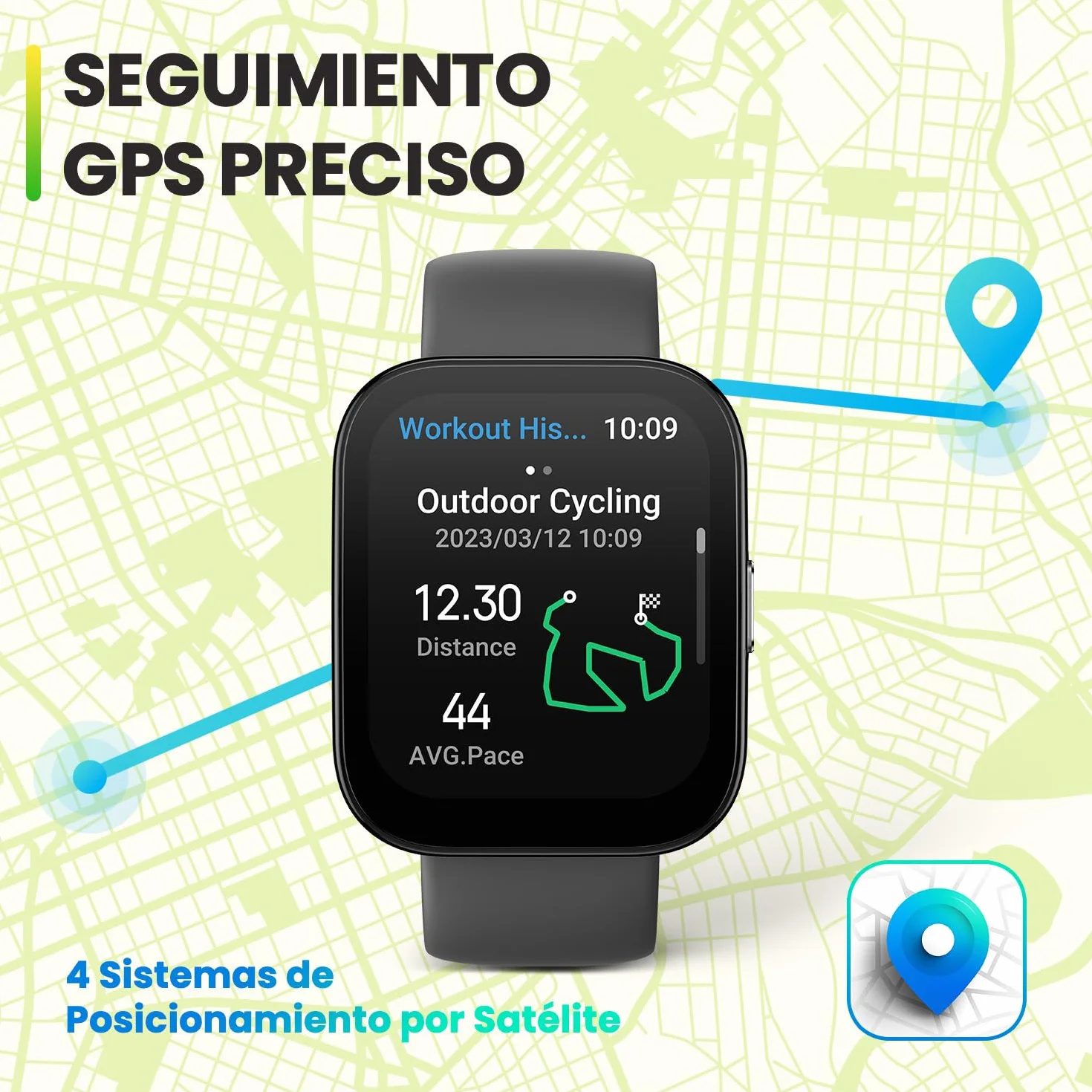 Amazfit Bip 5 Reloj Inteligente 46 mm, Pantalla Grande de 1,91", Llamadas Bluetooth, Alexa integrada, GPS, batería de hasta 10 días, Smartwatch para Hombre y Mujer