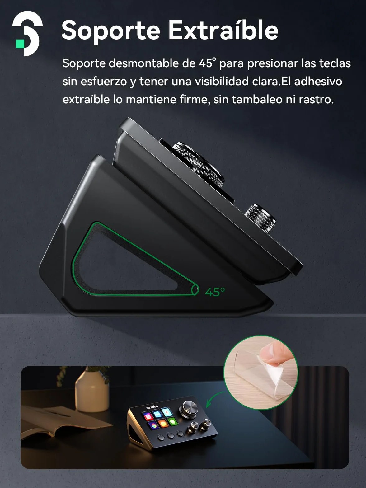SOOMFON Stream Controller SE, Stream Studio Deck con 6 Teclas Macro LCD, Botones y Perillas, Production Console Deck Compatible con PC/Mac, Studio Controller para OBS, Streamlabs, Twitch y Youtube