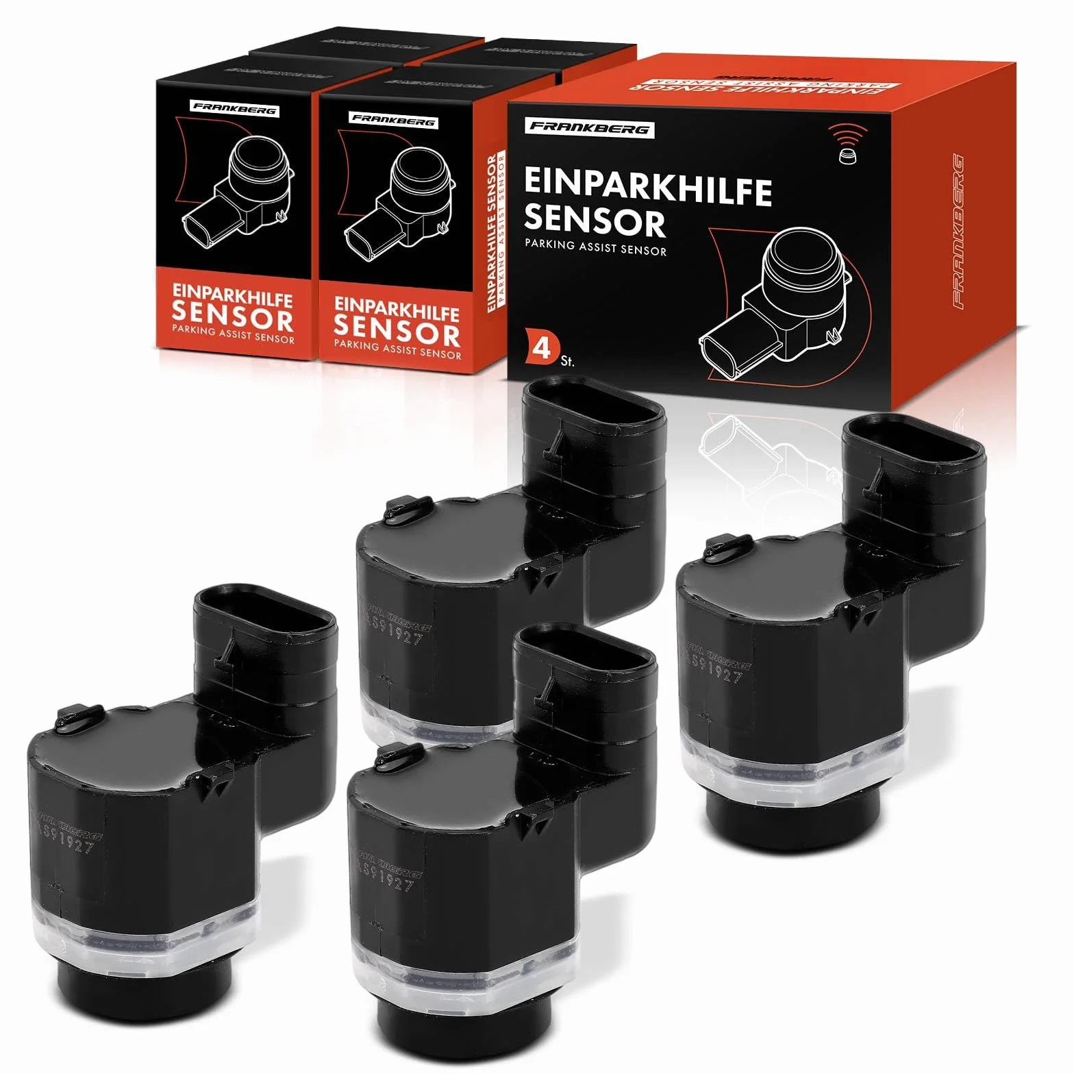 Frankberg 4x Sensor de aparcamiento PDC Compatible con Golf VI 5K1 Golf VII 5G1 BE1 BE2 BQ1 Golf VI Variante AJ5 A4 Avant 8K5 T.i.g.u.a.n 5N Replace# 4H0919275A