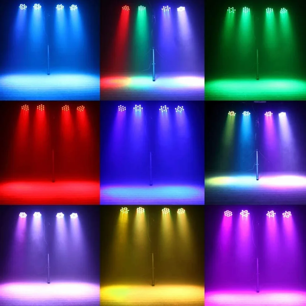 U`King 4PCS Par LED Recargable con Bolsa, RGB 36 LED Focos Luces Escenario con Control Remoto y Función de Temporización, 7 Modos de Iluminación de Escenario y Control DMX para DJ Discoteca Party