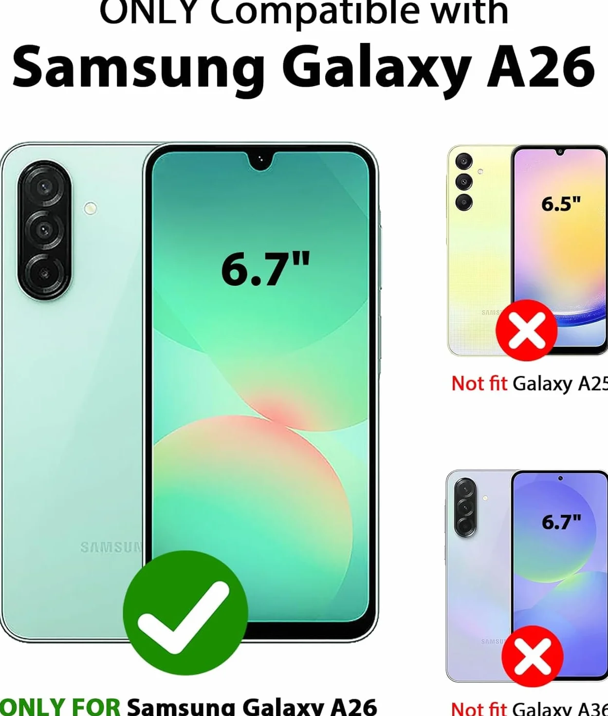LeYi Funda Magnética para Samsung Galaxy A26 /A 26 5G / 4G, Compatible con MagSafe [2X Protector de Pantalla] Movil Carcasa Antigolpes Helada Translúcida Antihuellas Cuerpo Completo Capa, Negro