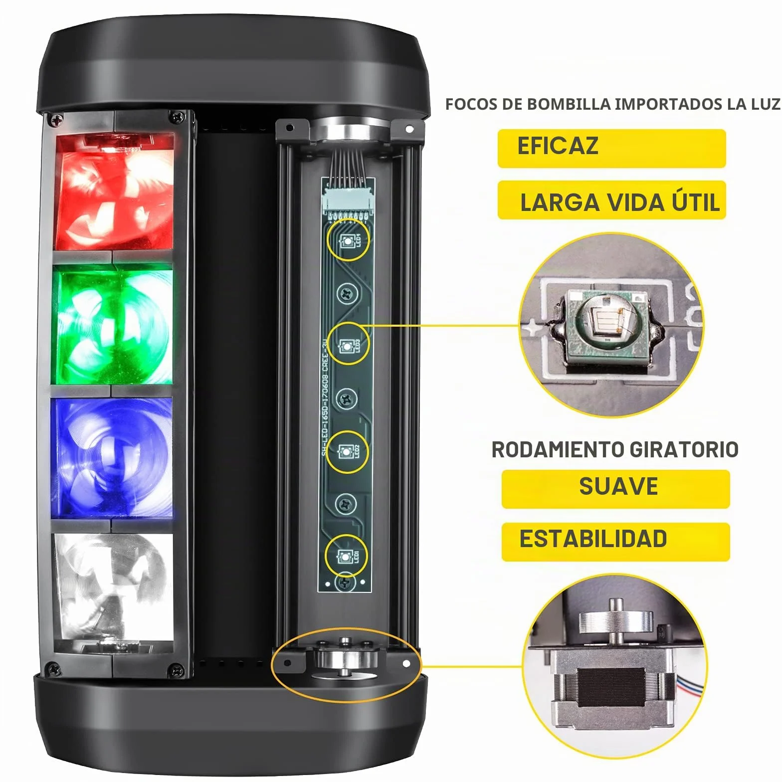 Luz LED de escenario Spider Moving Head RGBW, luz de fiesta, control musical/controlador Dj 512 Dmx luz para bar, club, fiesta, discoteca, balón de escenario LED, espectáculo.