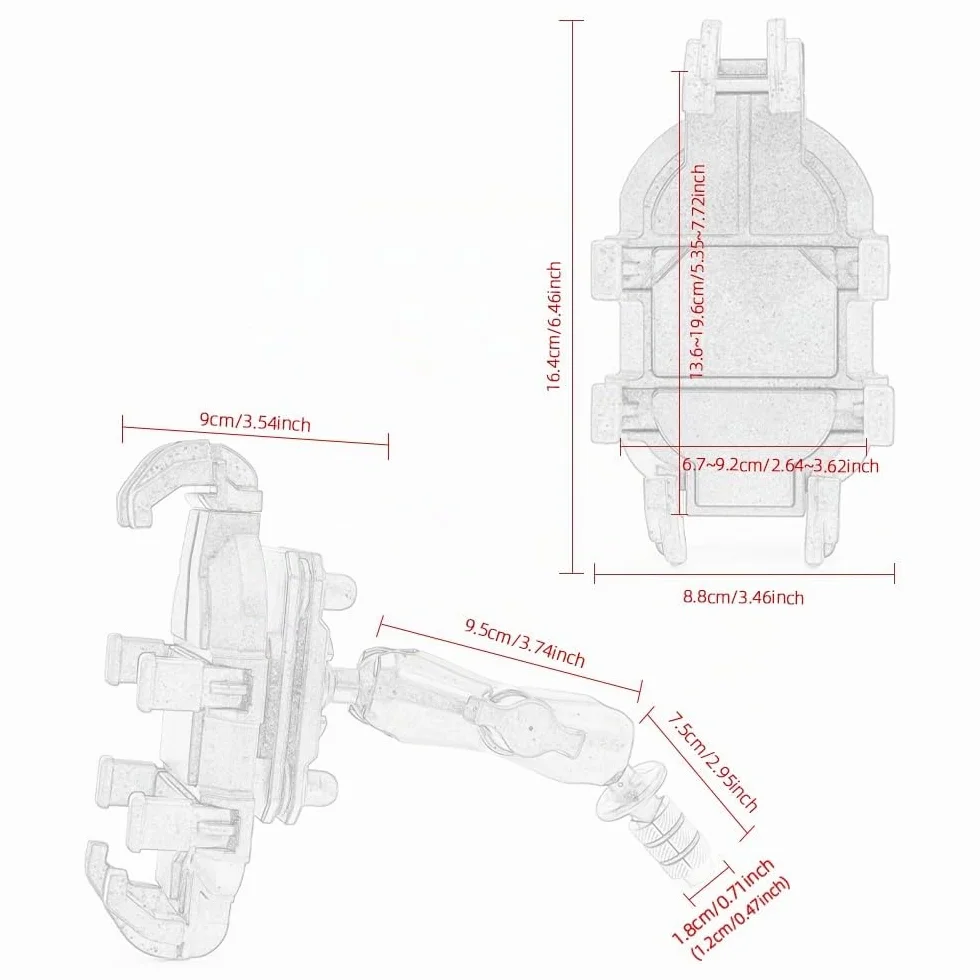 Soporte para móvil de Moto Soporte GPS para Smartphone de 4'' - 7'' Se Adapta a Todas Las Motos con Orificios de 12mm-24mm para R1 R6 F5 CBR650F VFR1200 Vfr800 GSX-R750 (C)