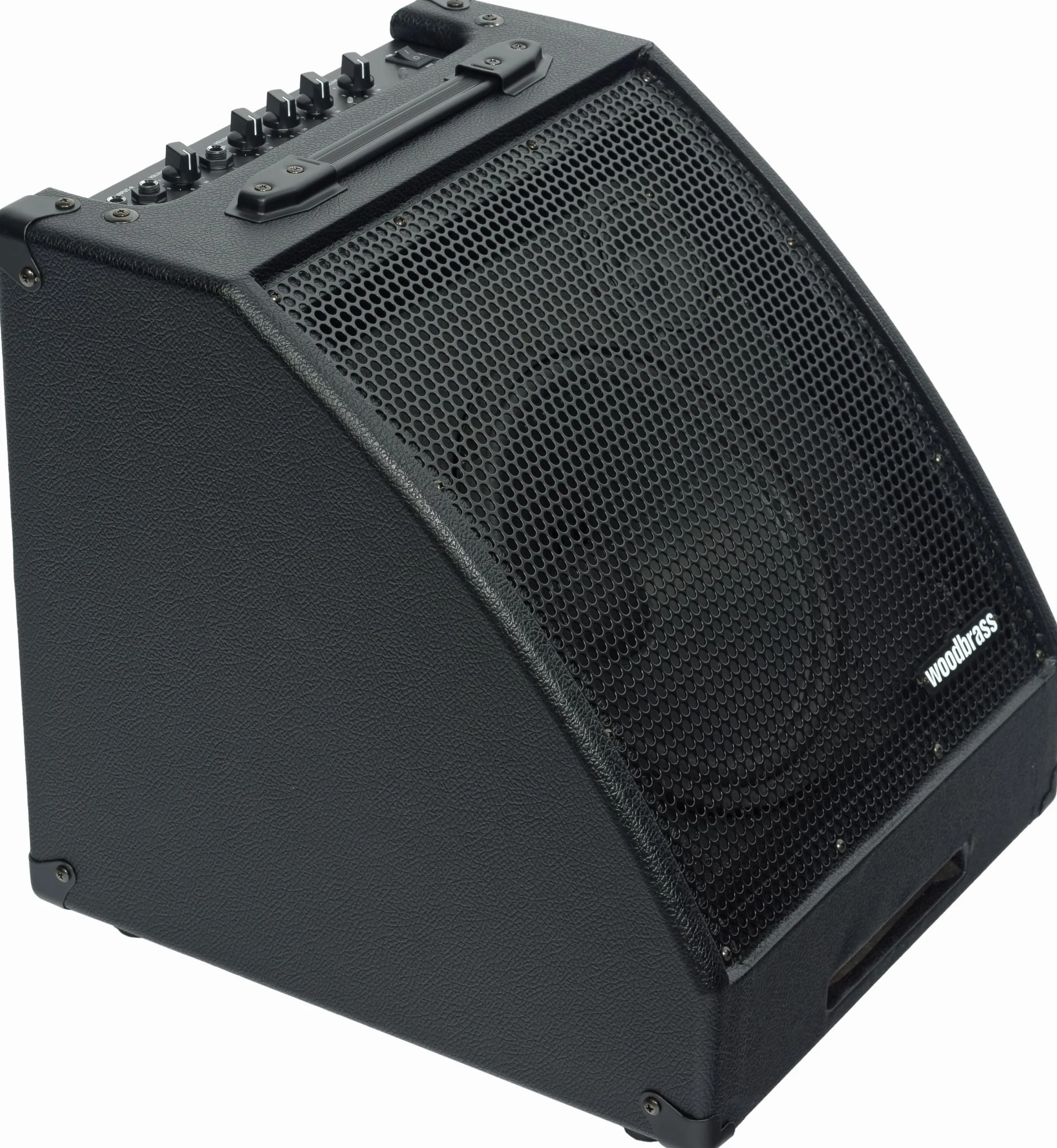 Woodbrass D30BT - Amplificador para batería electrónica (amplificador Bluetooth de 30 W, ideal para baterista principiante, aficionado, pro, potente, robusto, pan, inclinado: perfecto para jugar en