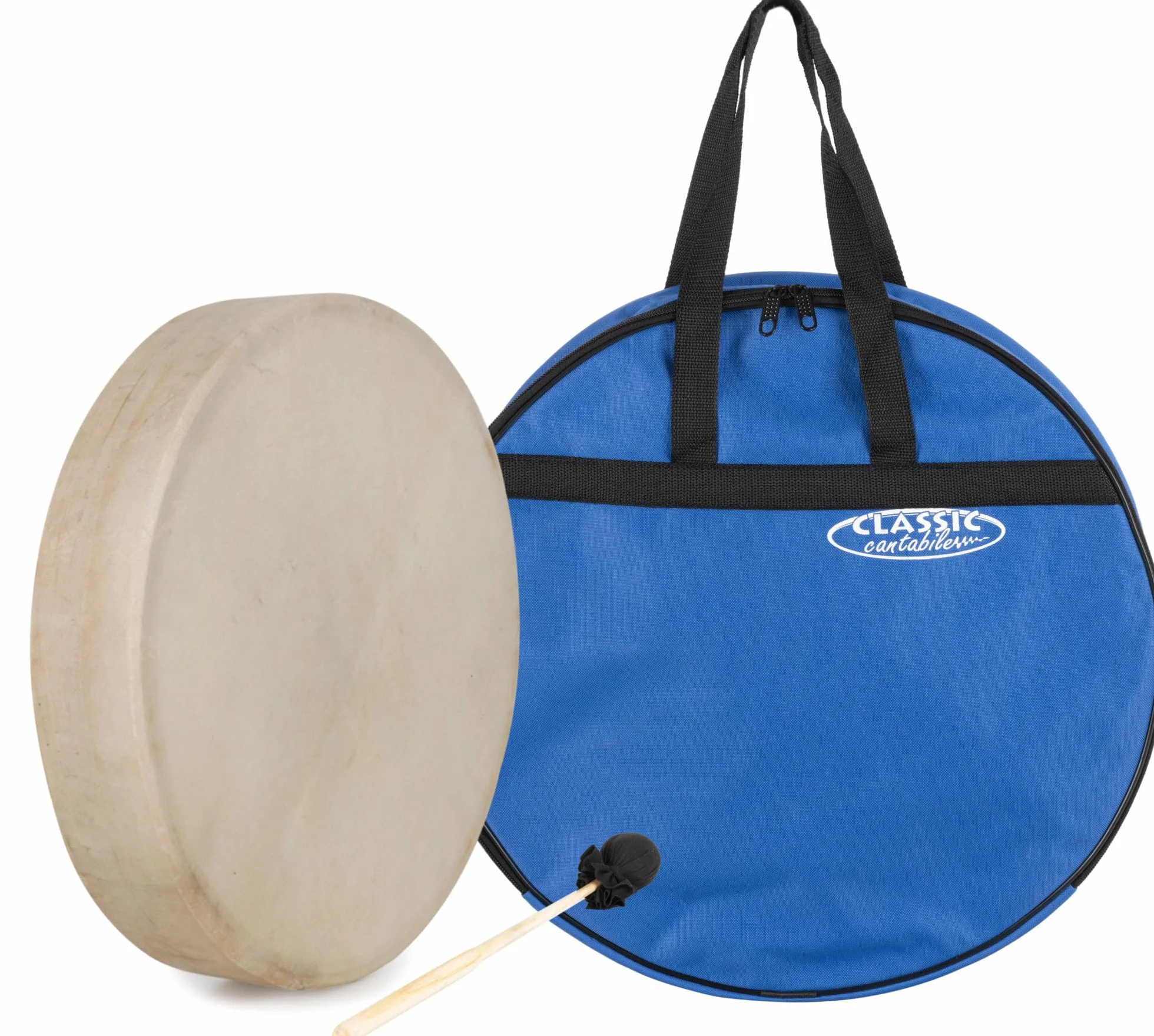 Classic Cantabile SD-18 Schamanentrommel - Tambor ritual y de meditación 18" con piel auténtica de cabra - incluye mazo y funda - cuerpo macizo de fresno, sonido profundo y resonante