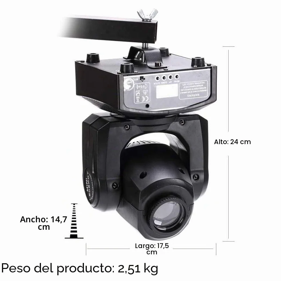 U`King Cabezas Moviles Focos móviles 60W LED RGBW luz de fiesta, DMX512, 10/12 canales, efecto de luz para DJ discoteca fiestas cumpleaños Halloween bodas fiestas infantiles Navidad (60W-2pcs)