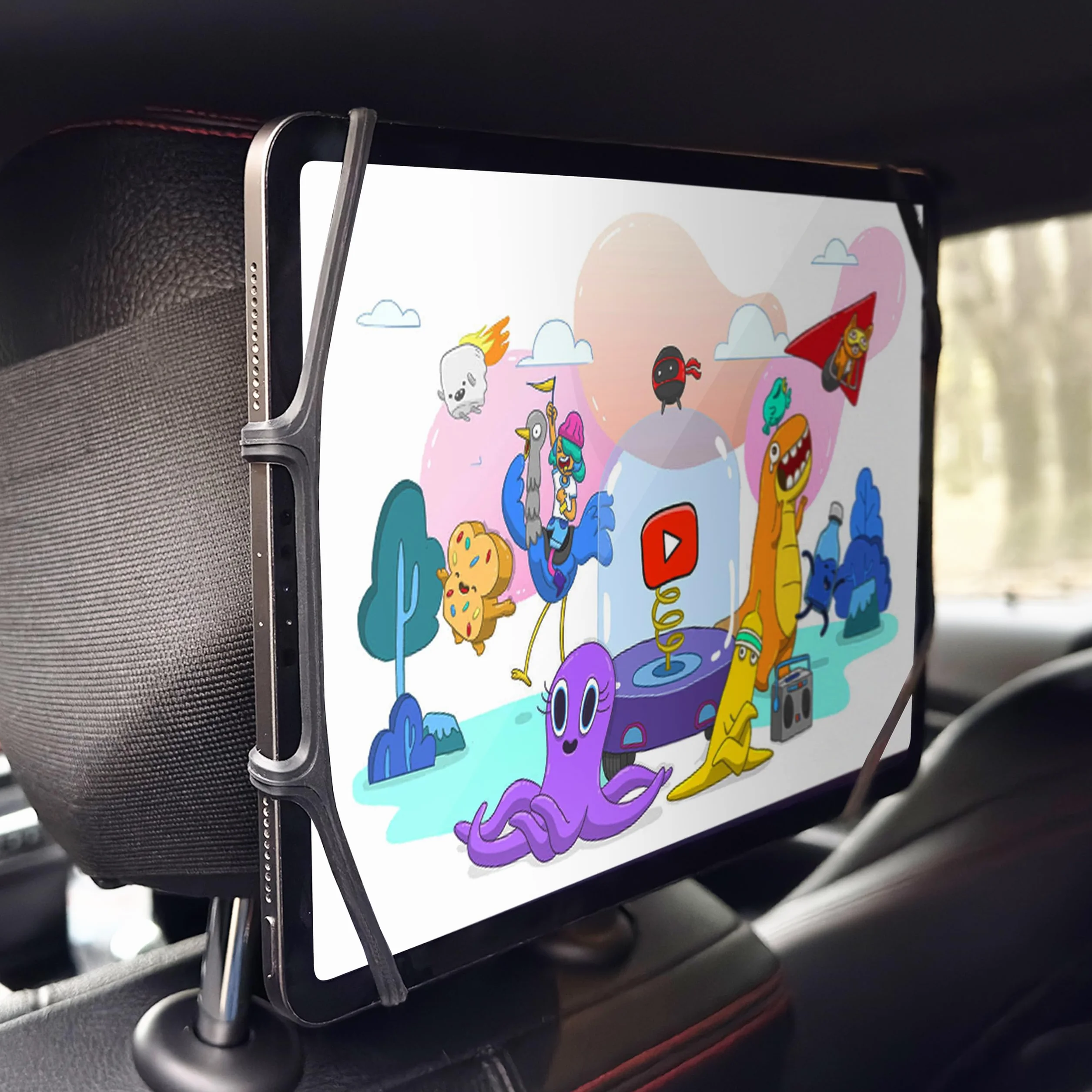 MyGadget Soporte Tablet para Reposacabezas de Coche - Compatible con Tableta de 7 a 11 Pulgadas - Stand para iPad, Kindle Fire, etc - Negro