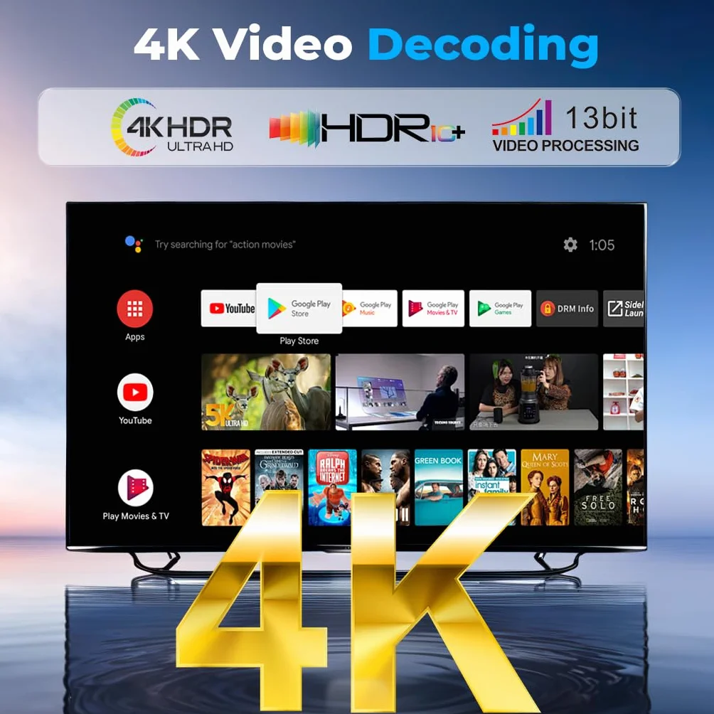 Android TV Stick 14.0, 4K TV Stick Box 2GB RAM 16GB ROM RK3518 CPU, Admite WiFi 6 2.4/5GHz Bluetooth 5.0 HDMI HDR10, Ultra HD Smart TV Stick Incluye Mando a Distancia por Voz Bluetooth 2026 Blanco