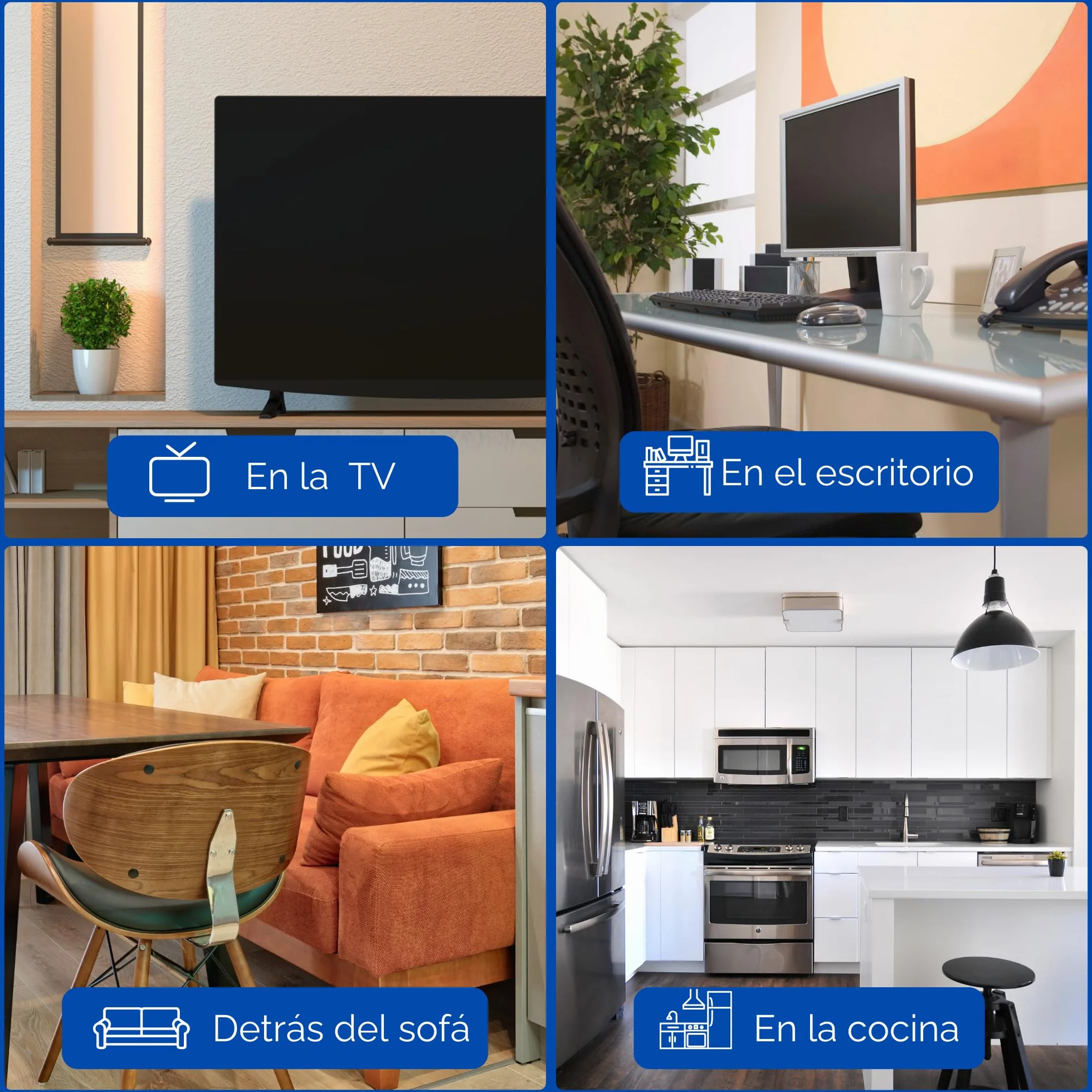 【Pack DE 4 】 Ladron enchufes Plano | Enchufe Plano Pared extraplano de 3 Tomas Giratorio 180º | ladrón Enchufe | enchufes Planos detras Muebles | ladron Enchufe | Ladrones para enchufes
