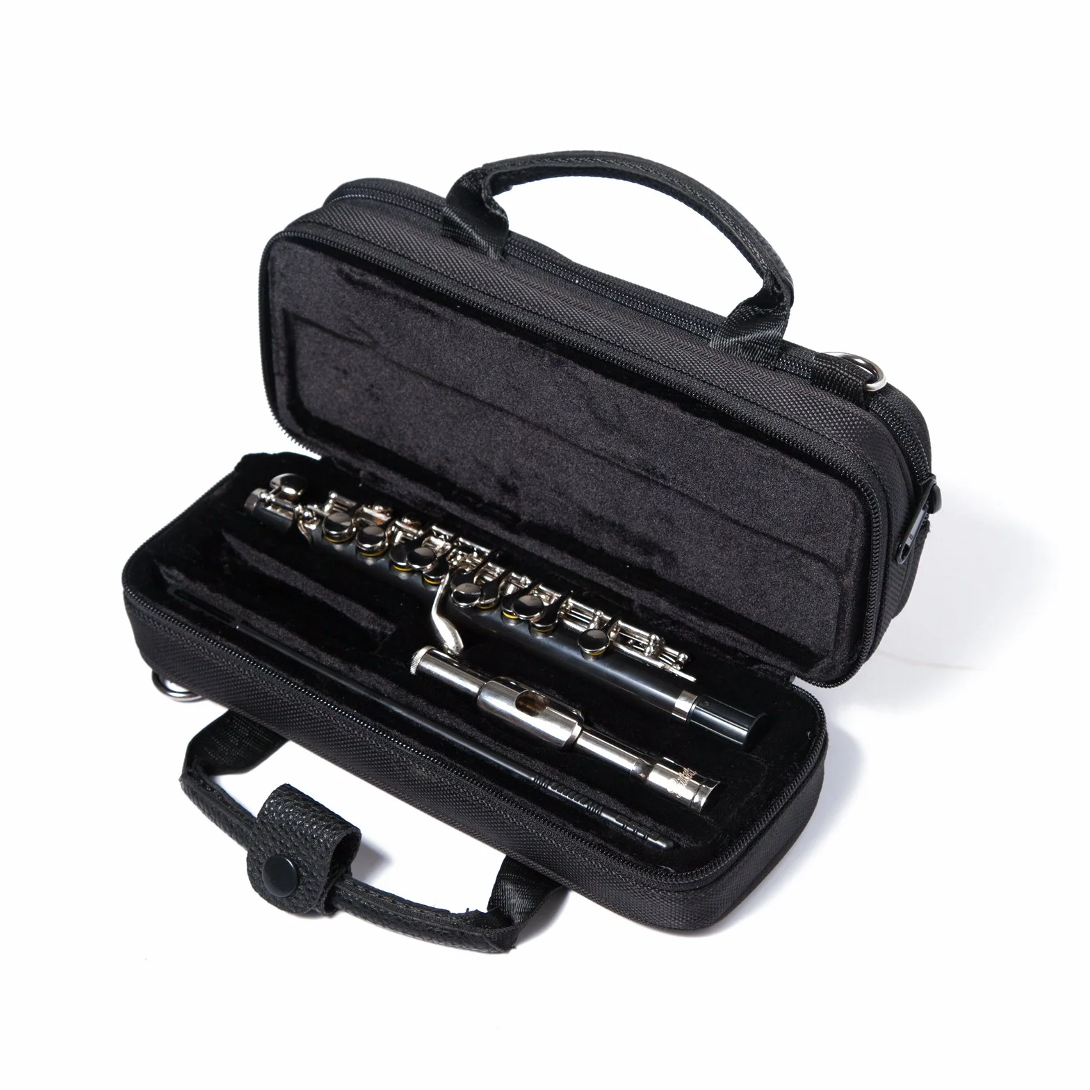Paititi Profesional Centertone Compuesto Madera Piccolo Flauta Chapado en Plata Cabeza Junta Ebonita Compuesto Cuerpo de Madera con Estuche