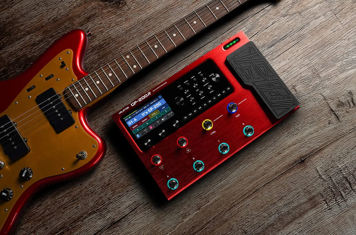 VALETON Guitarras Bajo Pedal de Efectos Multi-Efectos Procesador Guitarras Bajo Modeling IR Gabinets Simulación con FX Loop MIDI I/O Expression Pedal estéreo OTG USB (GP-200R + Bag)