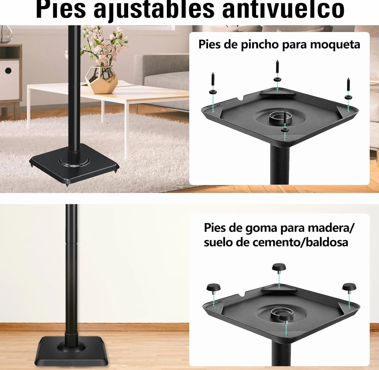 Mounting Dream Soporte de Altavoz Regulable para Satélites 5 kg, Juego de 2
