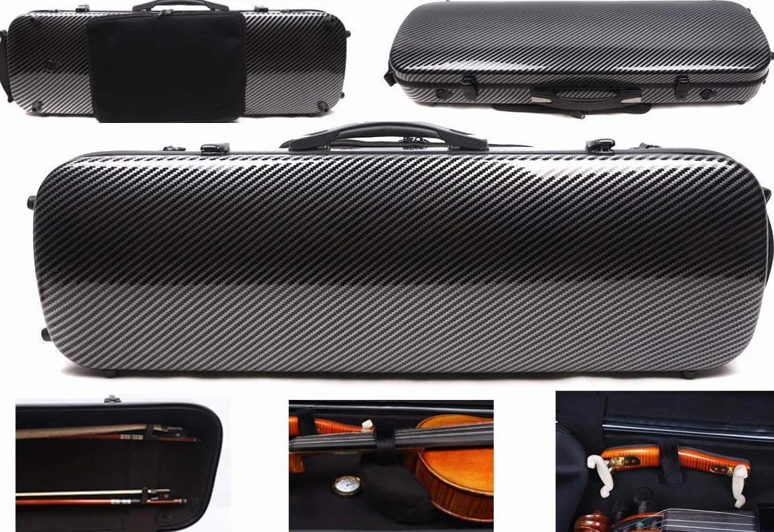 Yinfente Advance - Estuche para violín 4/4 de Fibra de Carbono con Correa Trasera, Agarre Fuerte, fácil de Transportar