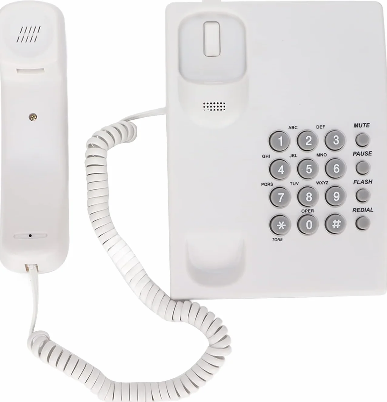 CABLEPELADO Cable Telefonico RJ10 RJ9 RJ22 4 Hilos 4P4C Espiral 2 Metros Blanco