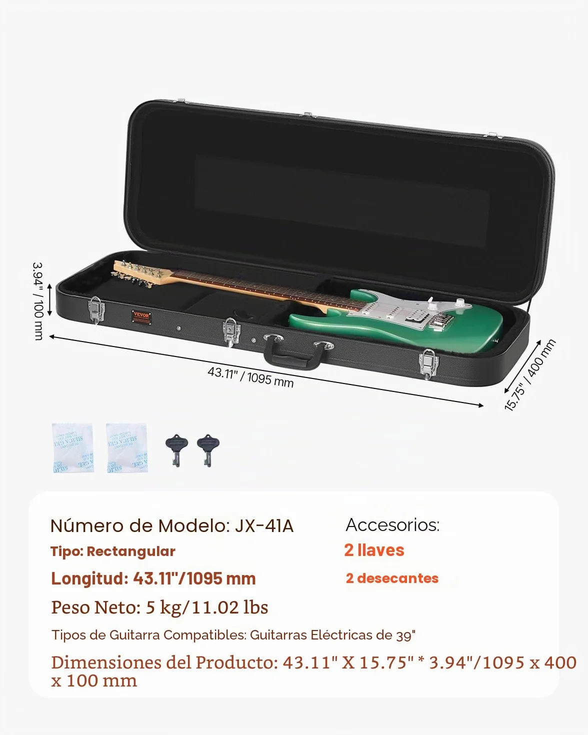 VEVOR Estuche Rígido para Guitarra