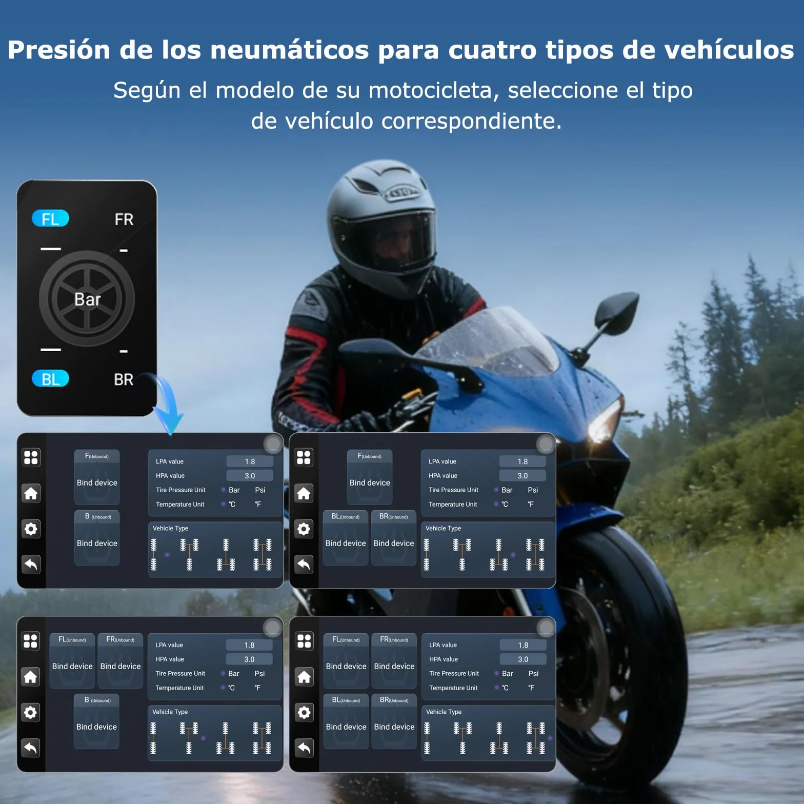 Carpuride W702 Plus Motocicleta Carplay Pantalla con Doble Cámara 7" Pantalla Táctil Impermeable CarPlay Android Auto Inalámbricos