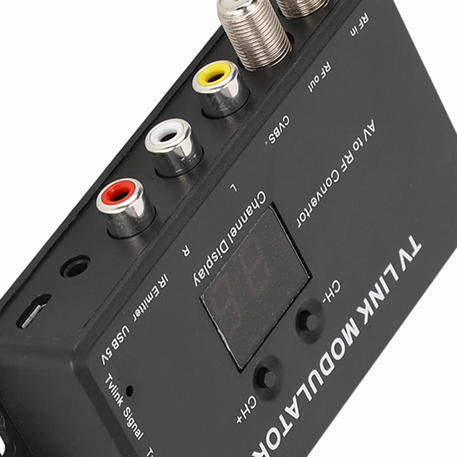 Moduladores RF modulador TV TM70 UHF TV Link Modulador Convertidor AV a RF Extensor IR con Visualización de Canales Fácil Instalación y Configuración IR Moduladores de RF