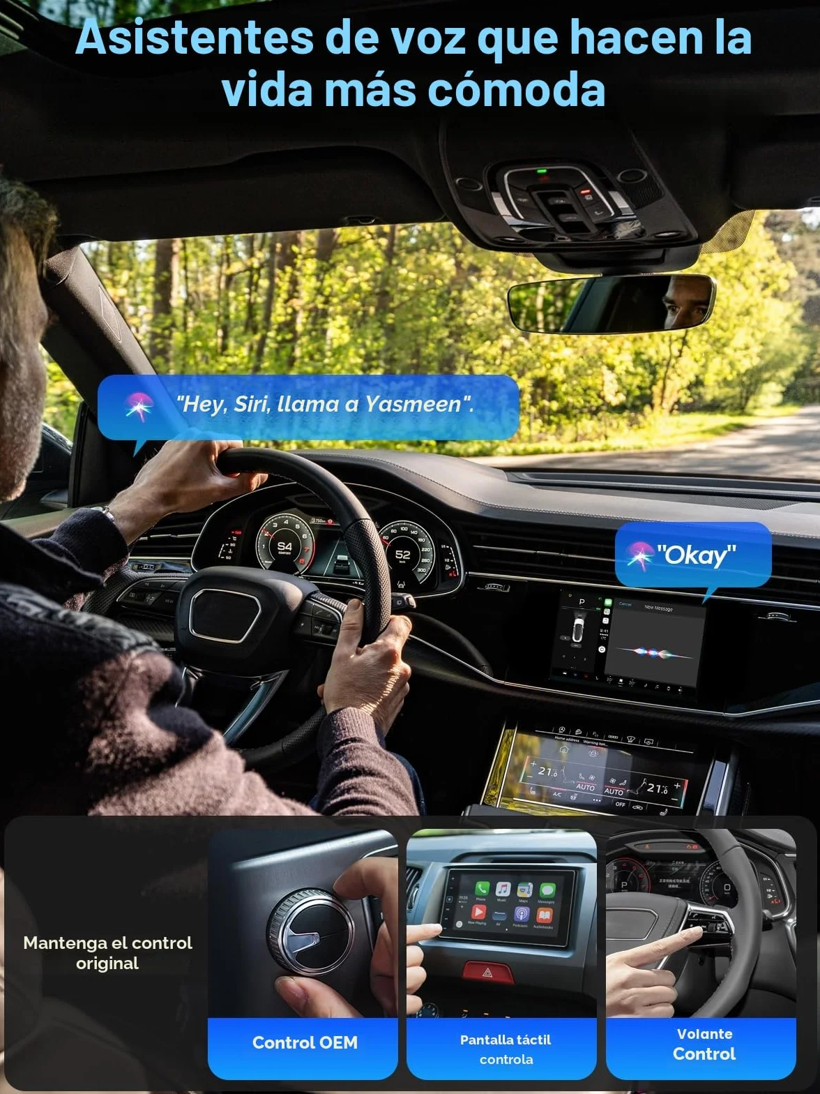 Adaptador Inalámbrico 2 en 1 para CarPlay/Android Auto, PARPAT 2025 Conversión Mejorada de Cable a Inalámbrico con USB/Tipo-C, Conexión Estable y Sin Retrasos, Compatible con iPhone/Android (K3)