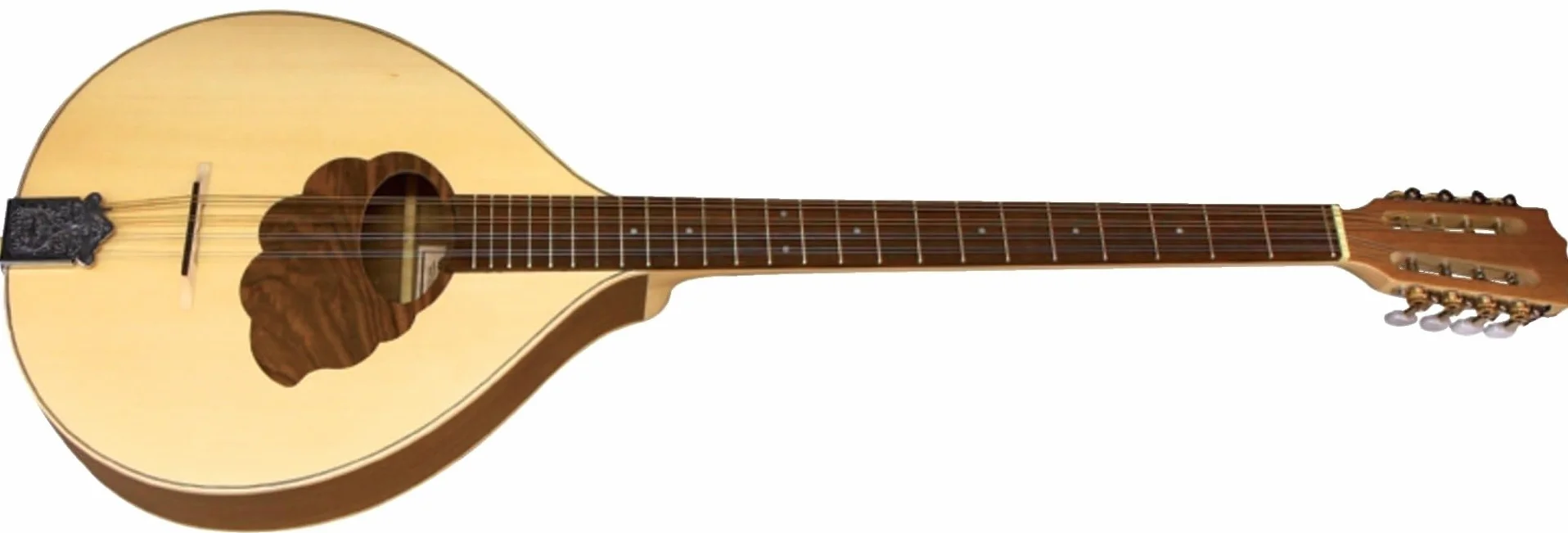 GEWA Bouzouki irlandés Pro Natura Silver – Bouzouki plano forma irlandesa – Tapa de abeto macizo - Cuerpo de nogal – 24 trastes de alpaca – Acabado satinado - Fabricado en Europa