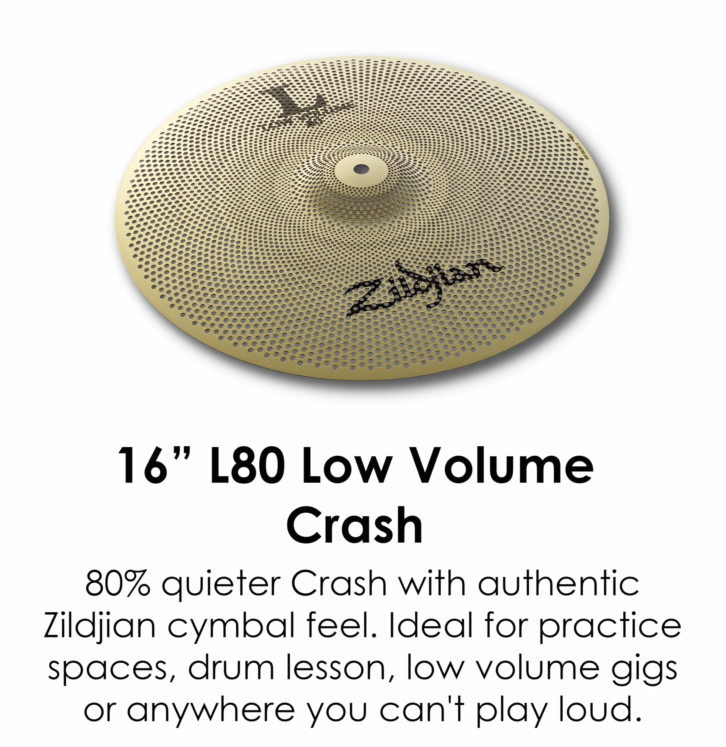 Zildjian LV468 L80 - Series Low Volume 3 Cymbal Box Set, 14" Hi-Hats, 16" Crash, 18" Crash/Ride
