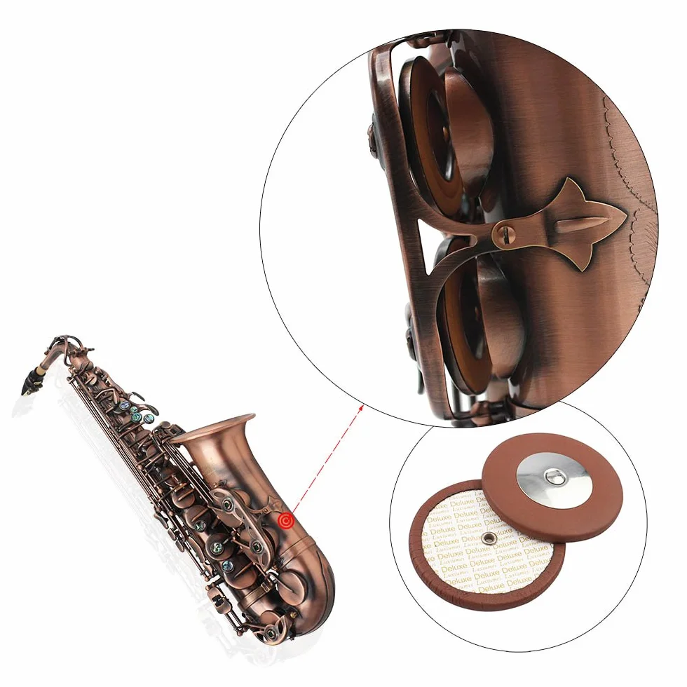 Btuty Eb E-flat Saxofón Alto Rojo-Bronce Sax Abalone-Concha Botones Patrón de Tallado con Maleta Guantes Paño de Limpieza Correa Cepillo