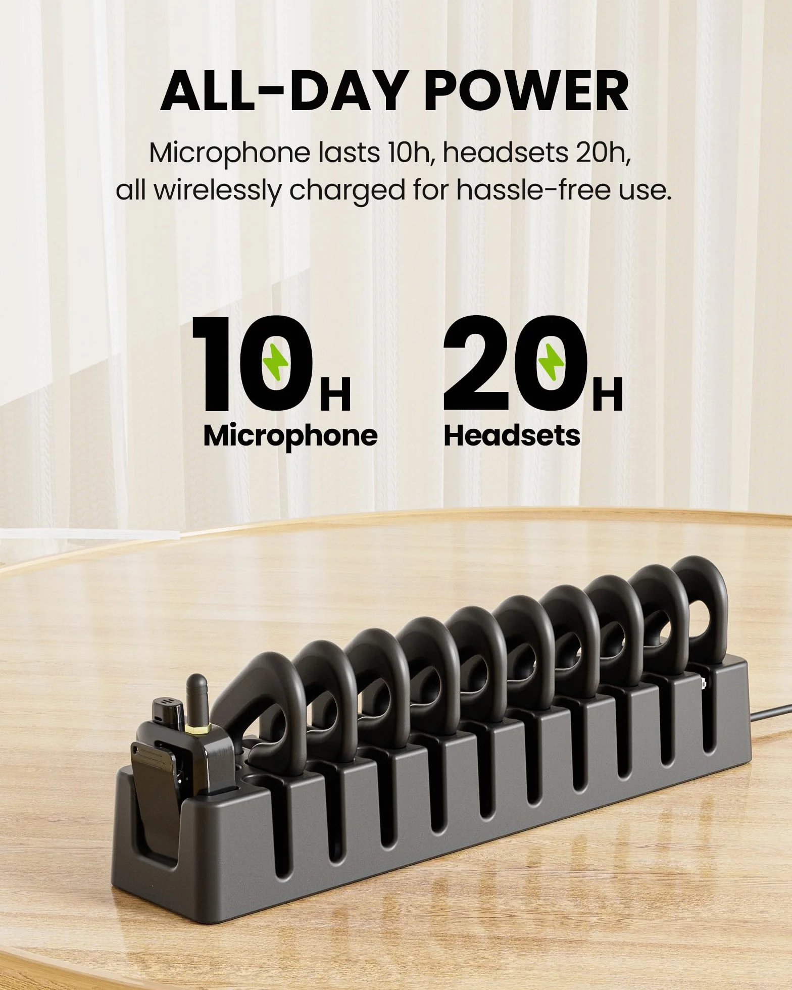 Avantree AudiTour – Sistema de guía turística inalámbrico con 10 Auriculares Open-Ear, Sistema de Audio fácil de Usar para museos y visitas guiadas, Grupos pequeños, Escucha asistida