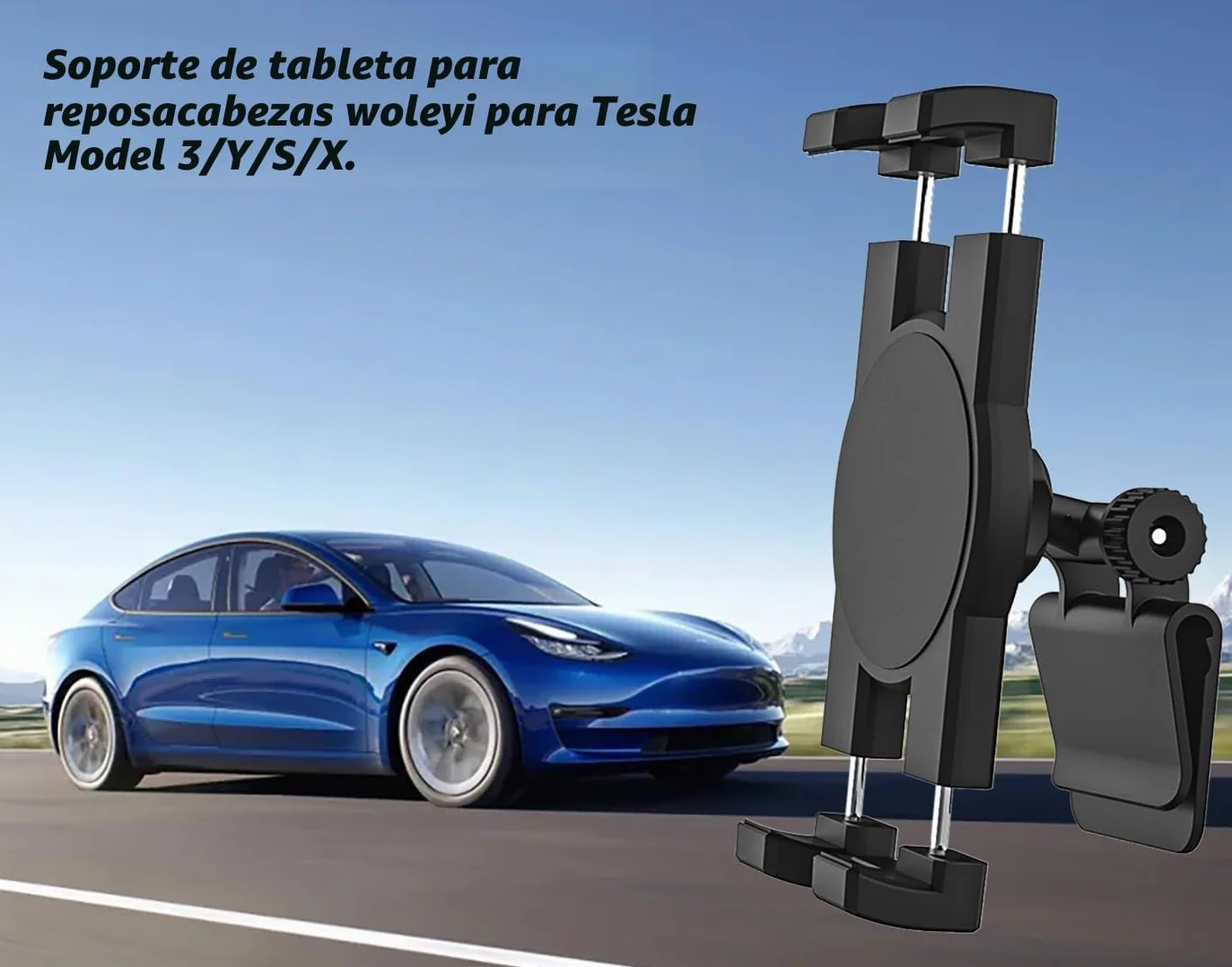 Soporte Tablet Tesla Asiento Trasero, Soporte Tableta Reposacabezas Coche Model Y Model 3 para Niños con Rotación de 360° para iPad Pro 12.9 Air Mini, Galaxy Tab, Fire, Switch, Móvil, 4-13"