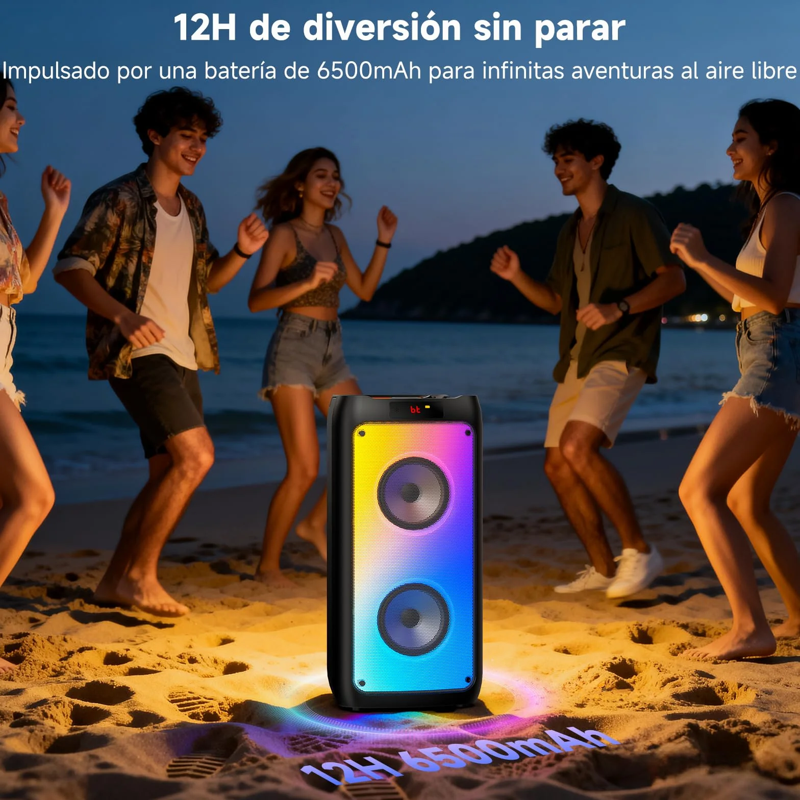 JYX Karaoke con 2 Microfonos inalambricos, Portátil Altavoz Karaoke con 2 Microfono UHF, Karaoke Profesional Grande Altavoz Bluetooth Potente Soporte USB,SD, MP3, FM, AUX,Mando a Distancia