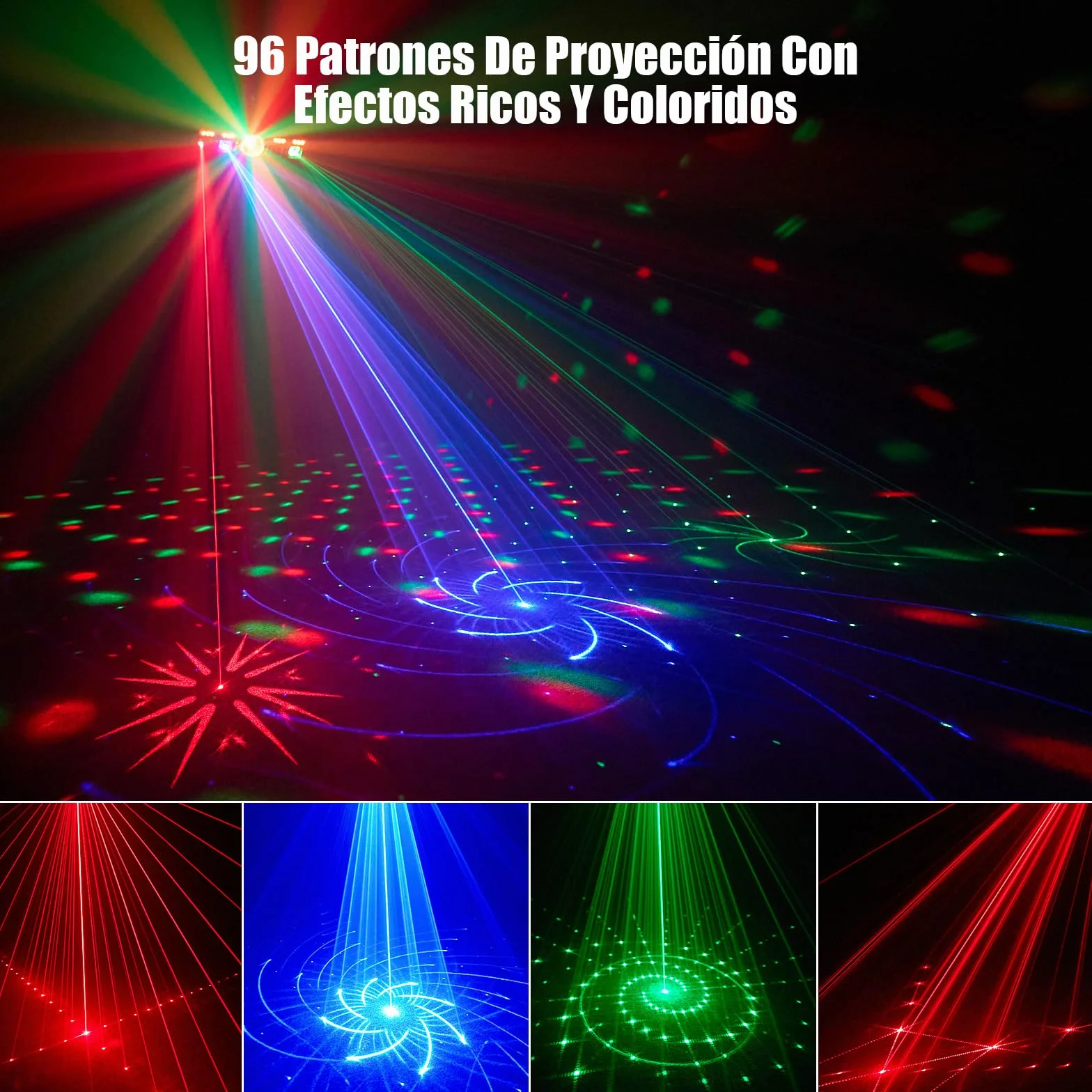 Luces Discoteca Controlada por Música con DMX512, Luz UV & Bola Disco - Luces DJ para Club, Fiesta, Evento, Boda, Halloween