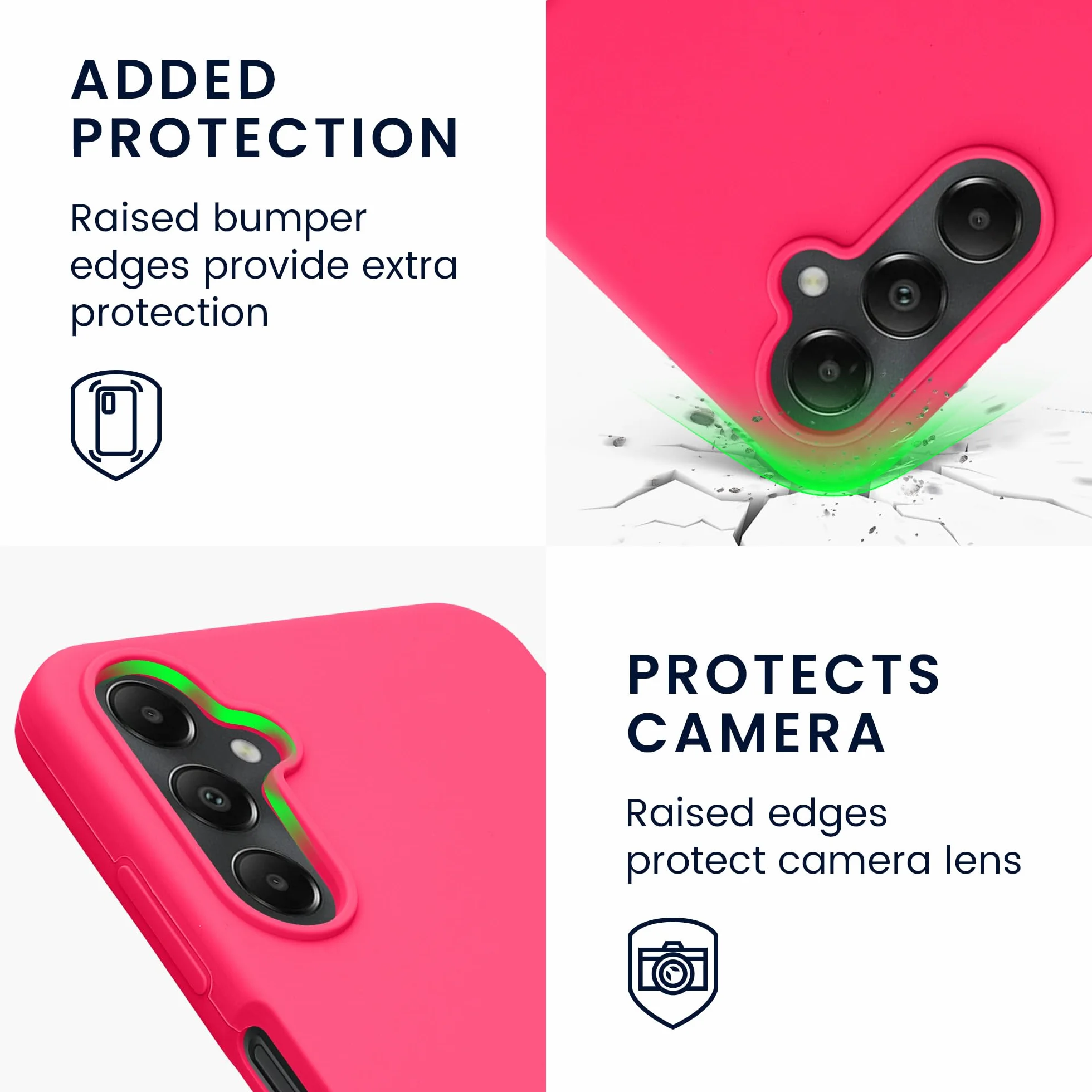 kwmobile Carcasa Compatible con Samsung Galaxy A05s Funda TPU Silicona Antigolpes Carga Inalámbrica Rosa Neón